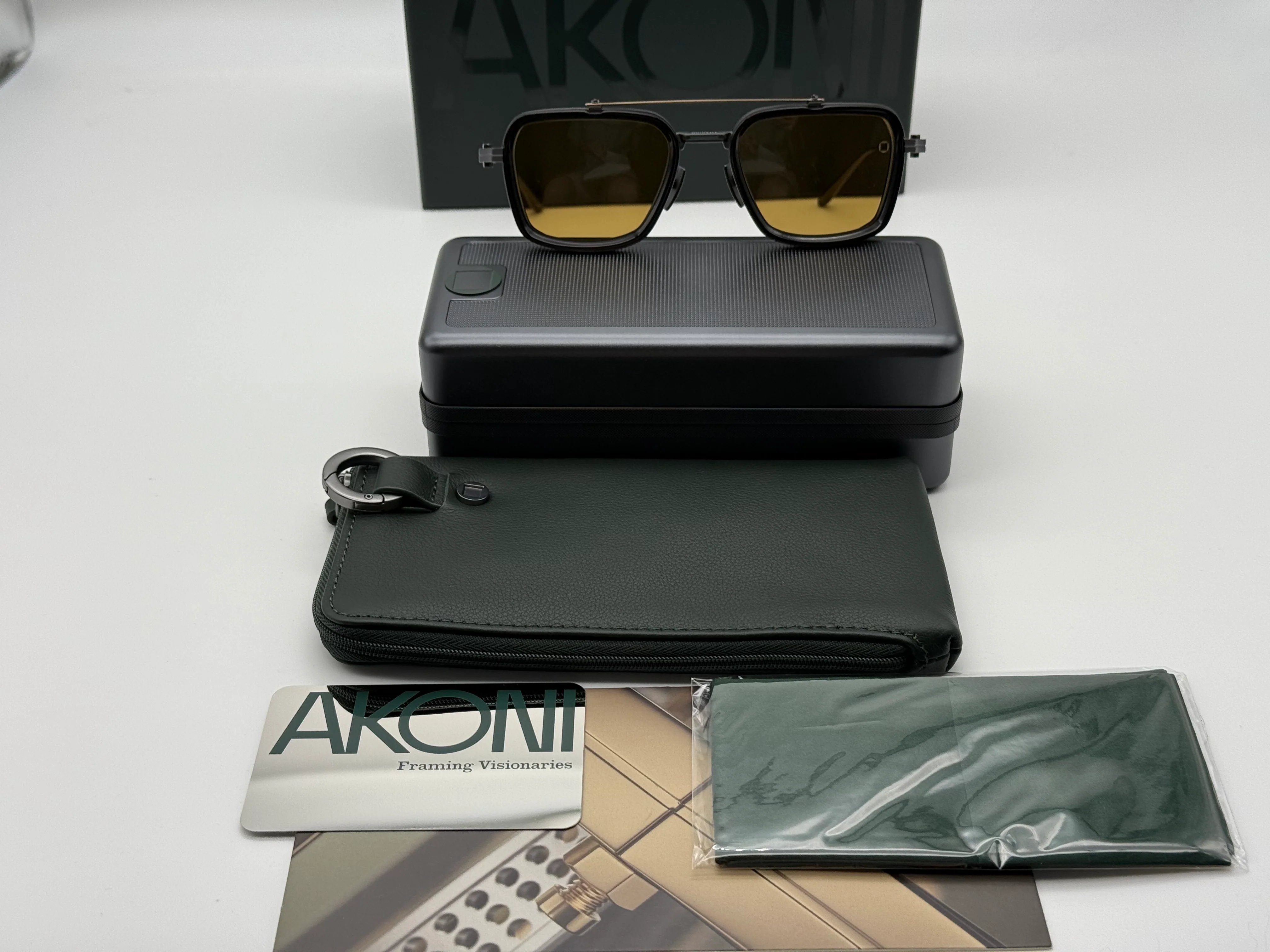 Akoni Solis 51mm Black Iron - Bronze - Black Crystal / Senape Lens Japan NEW - Image 3