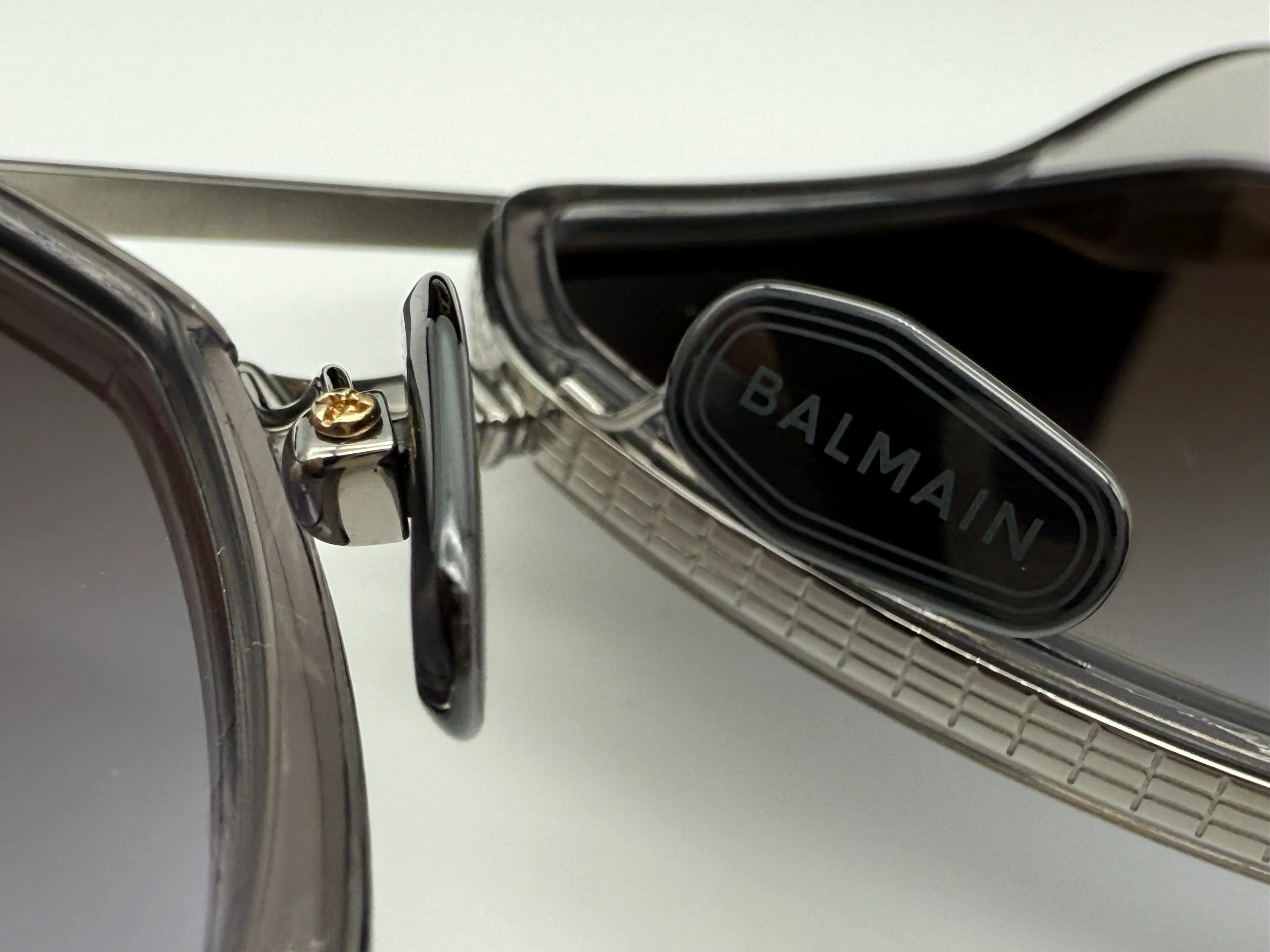 Balmain Paris Officer 58mm BPS-108 Titanium / Palladium Silver Mirror Gray Lens Japan Open Box - Image 5