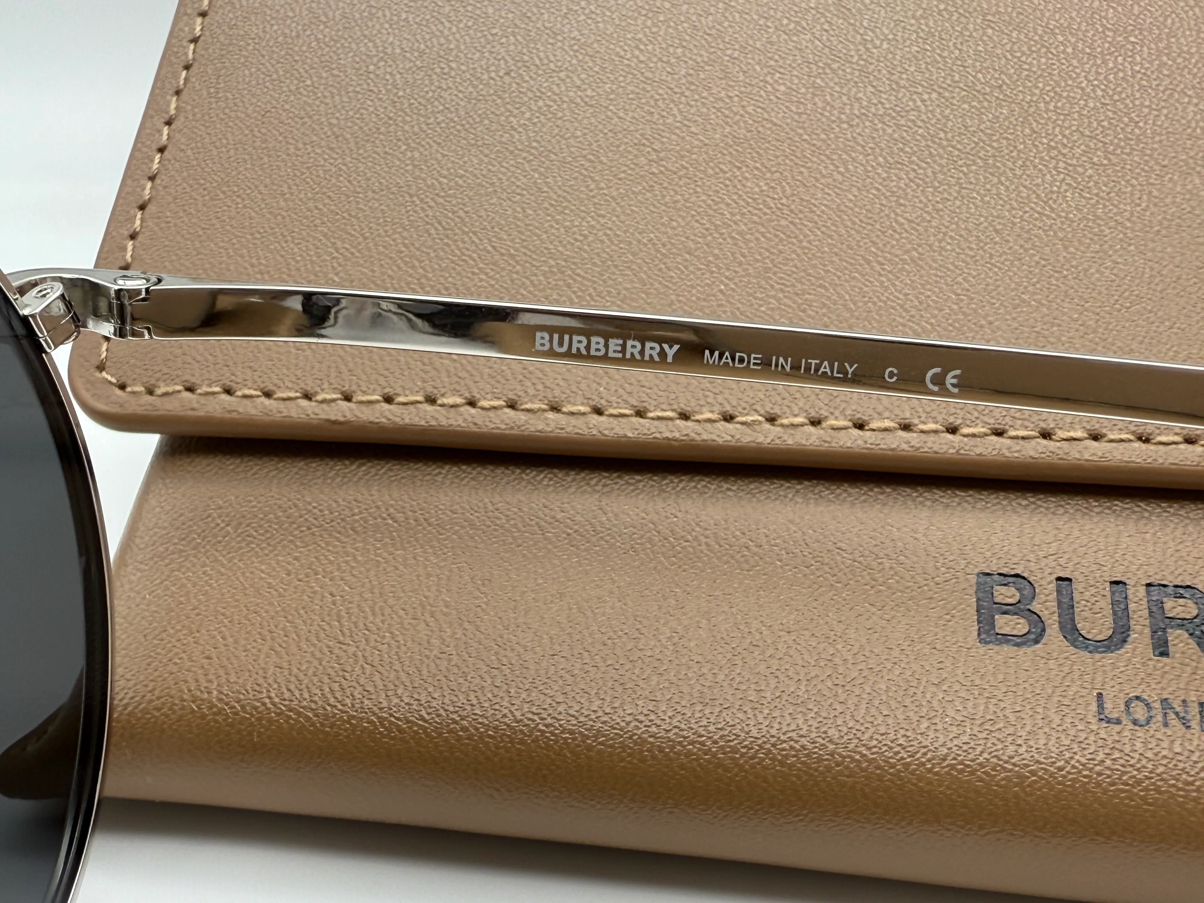 Burberry Scott Aviator 59mm BE3135 Silver / Dark Gray 100587 Itlay new - Image 4