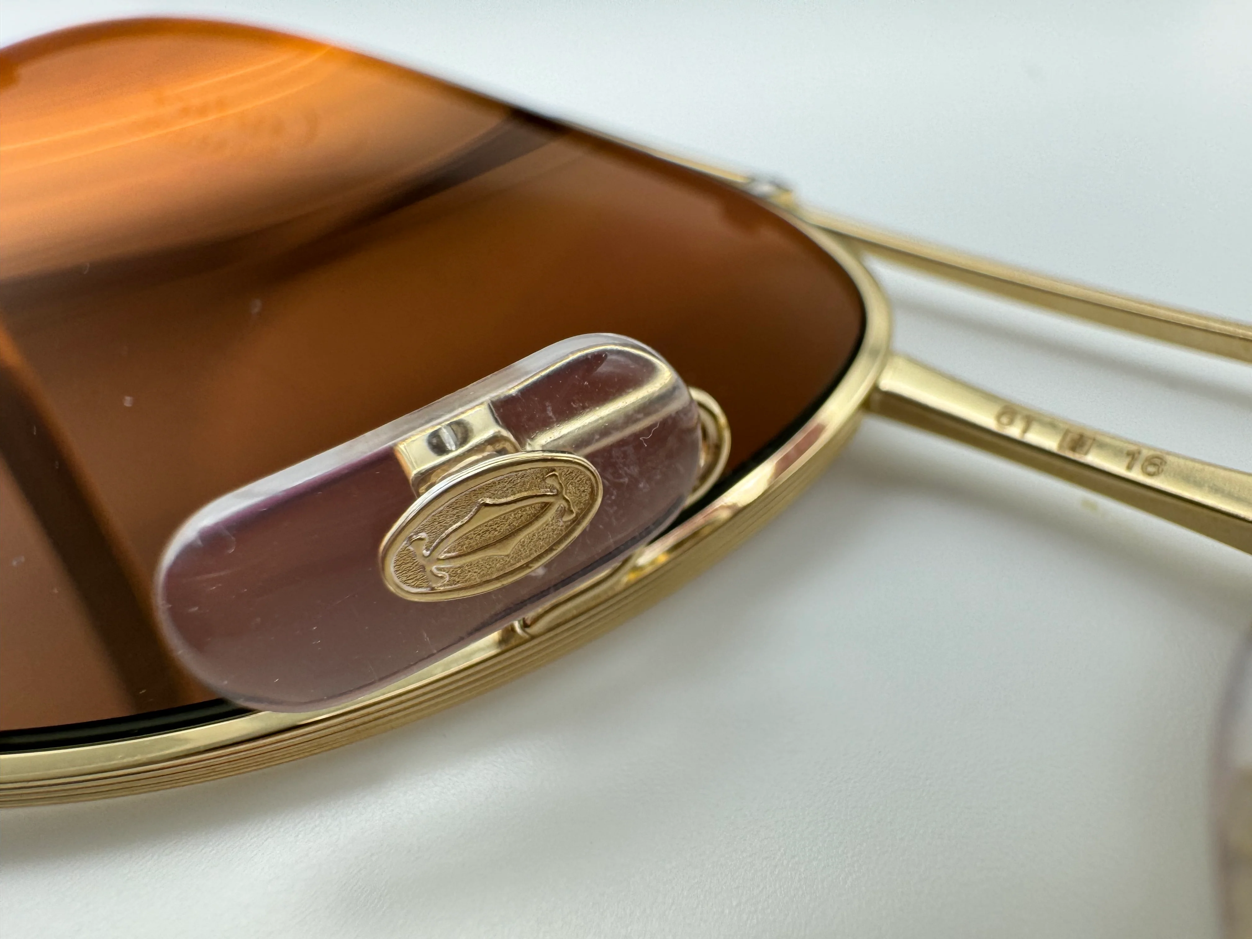 Cartier Aviator 61mm Polarized Sunglasses Brown Pilot Gold Metal Sunglasses CT 0083S 003 - Image 12
