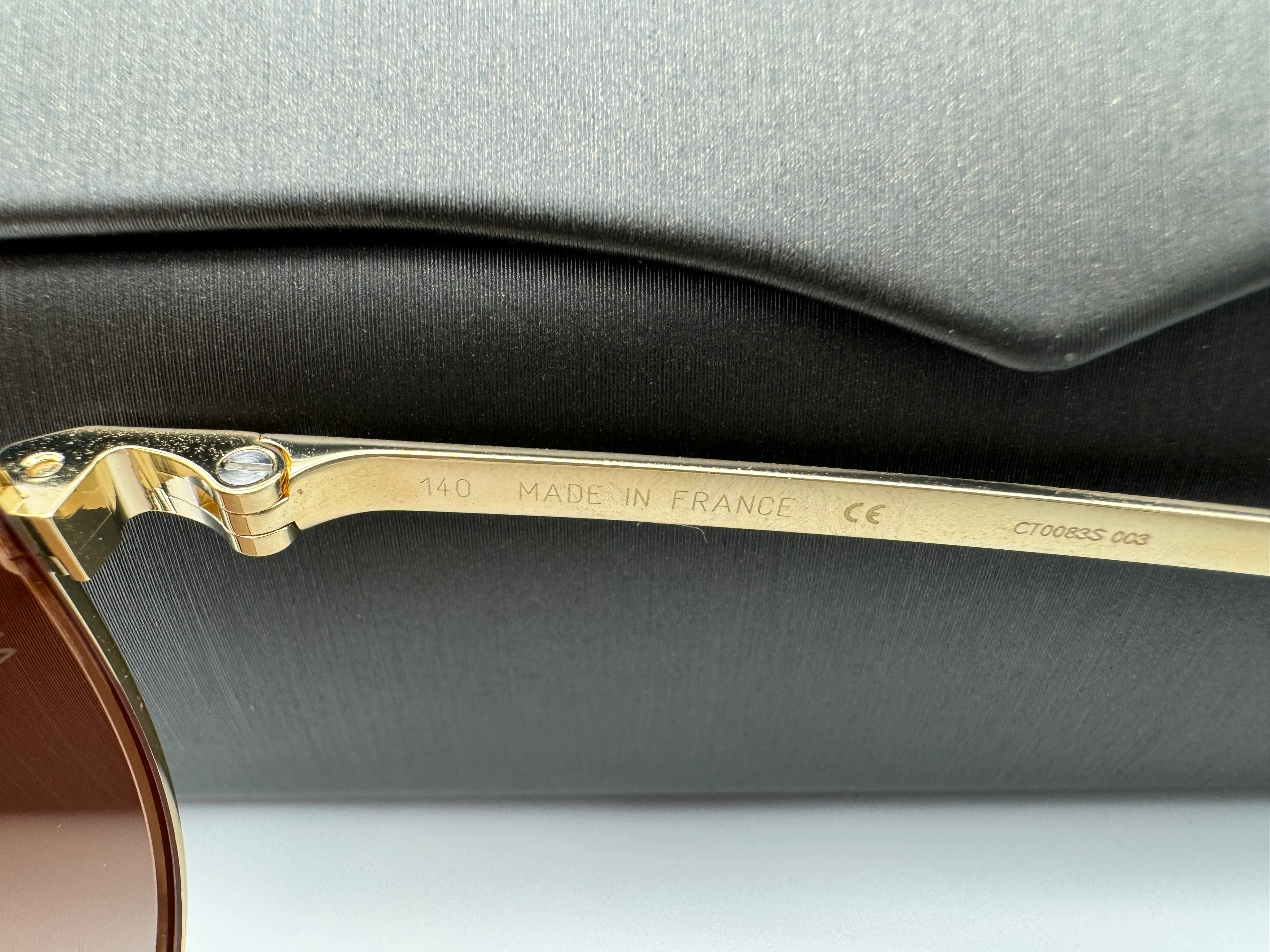 Cartier Aviator 61mm Polarized Sunglasses Brown Pilot Gold Metal Sunglasses CT 0083S 003 - Image 9