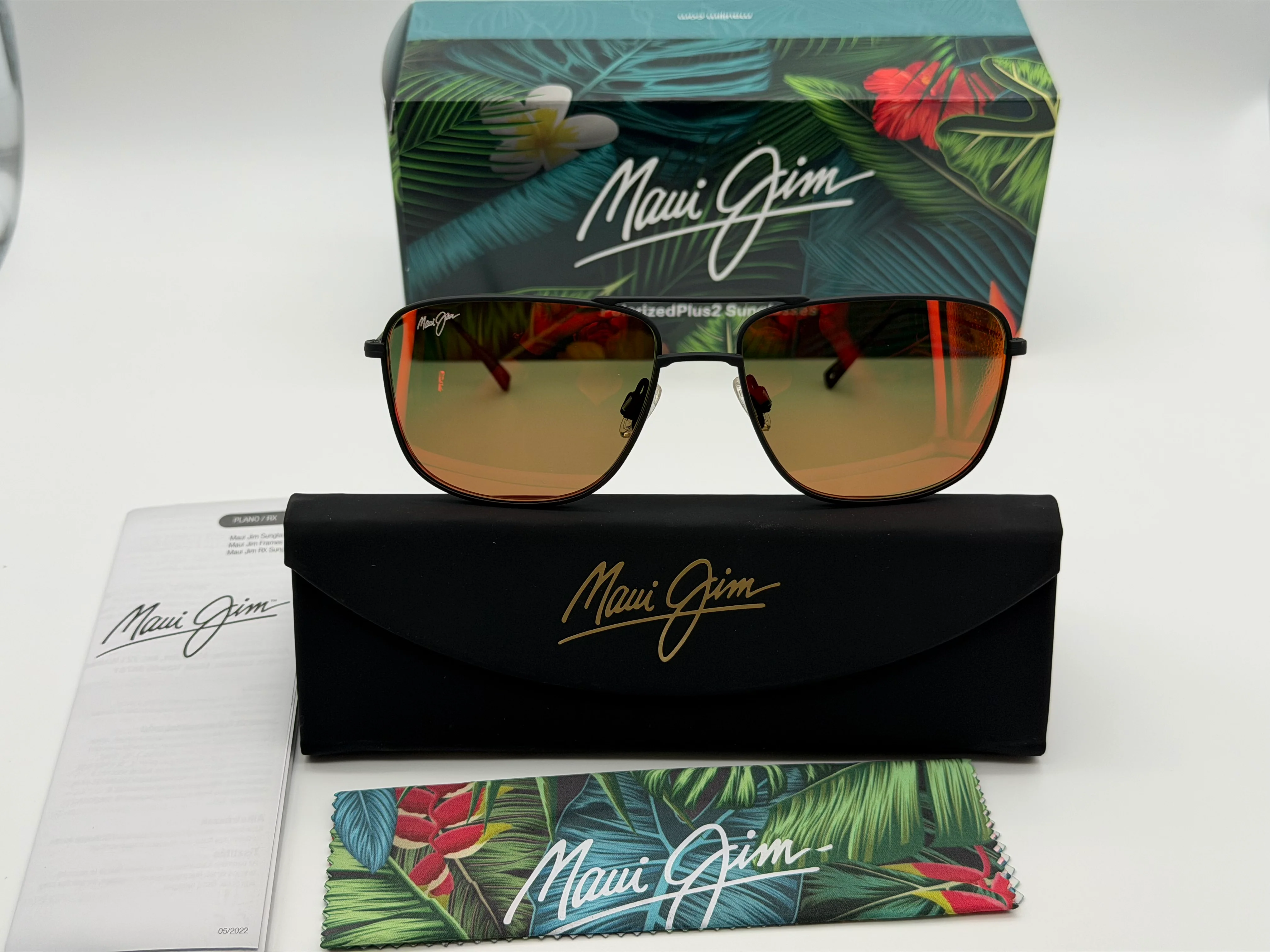 MauiJim Mikioi 56mm Hawaii Lava / Matte Black MJ887s Titanium Japan NEW - Image 2