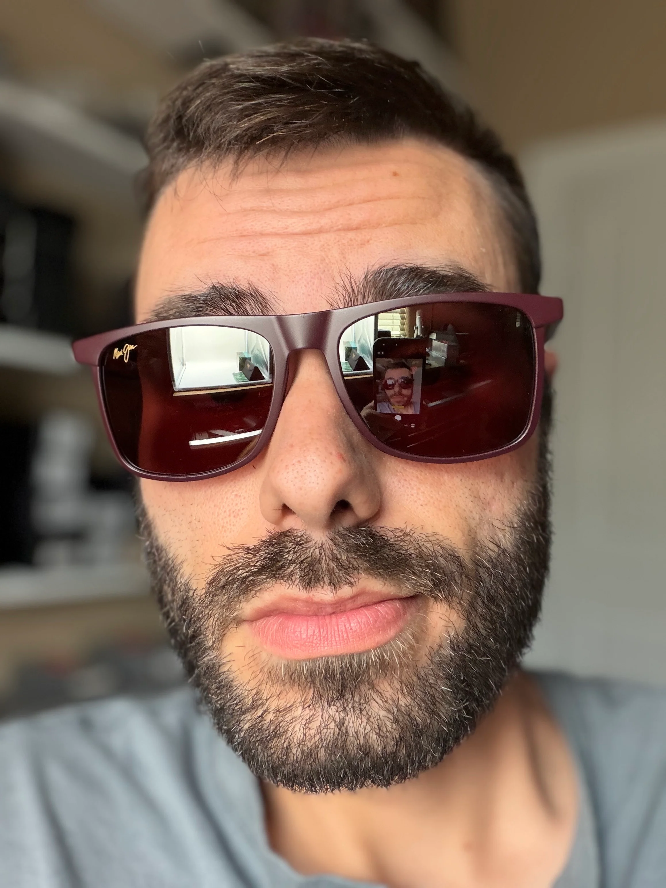 Maui-Jim MAKAMAE 56mm Matte Burgundy / Maui Rose STG Glass open Box - Image 6