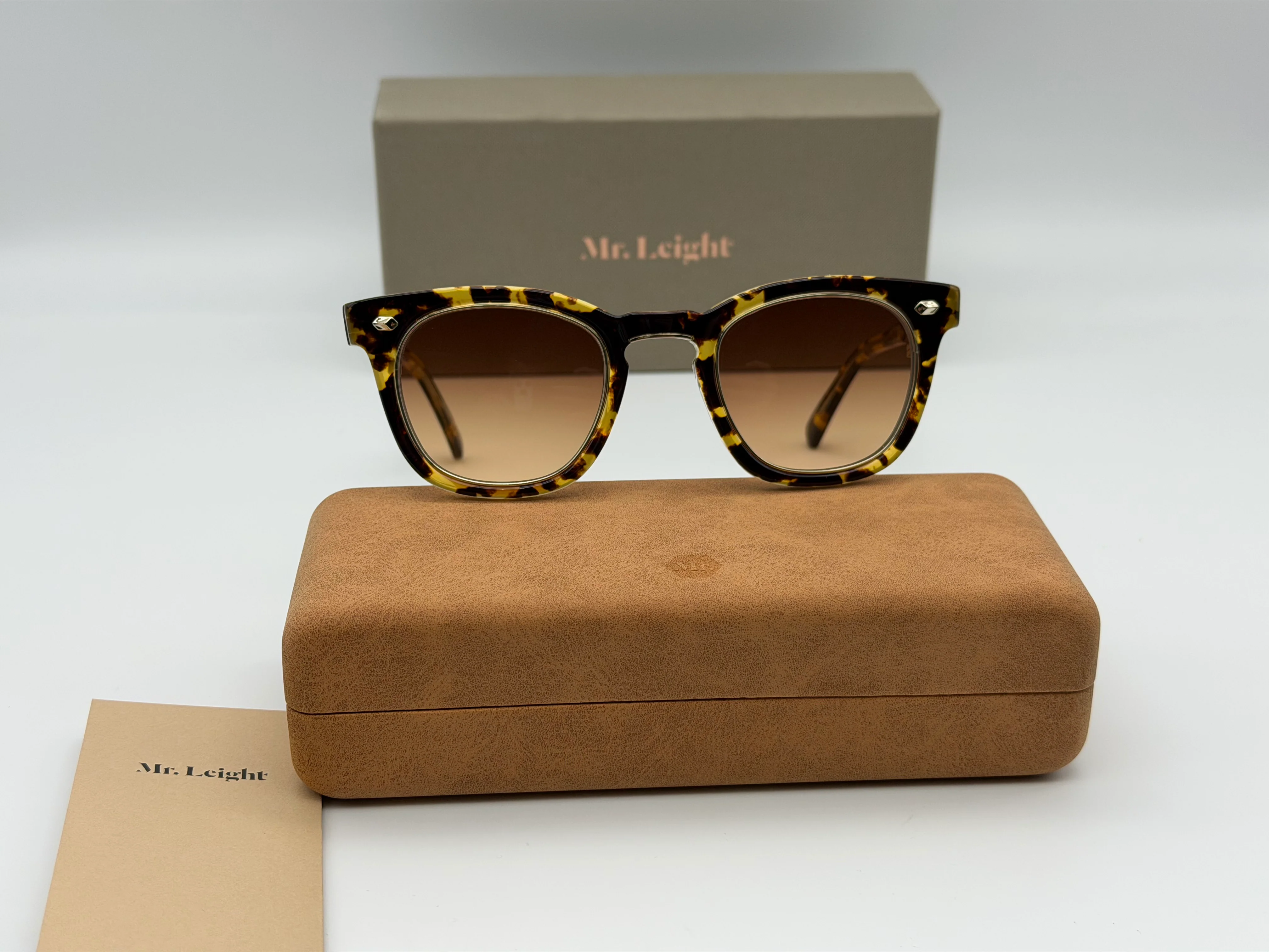 Mr. Leigh Hanalei 45mm Bohemian Tortoise / 12K White Gold Titanium Brown Gradient Japan NEW - Image 3