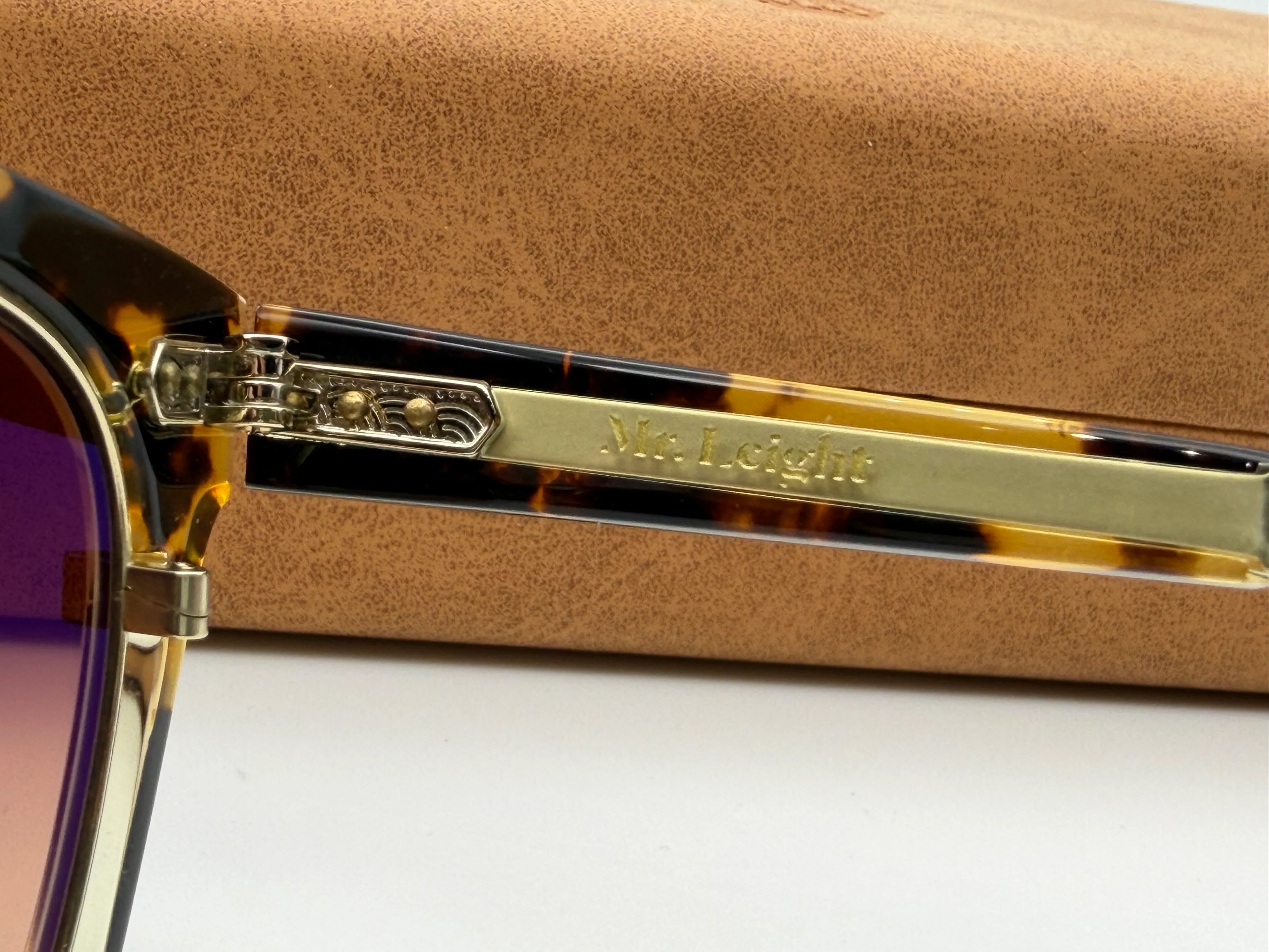 Mr. Leigh Hanalei 45mm Bohemian Tortoise / 12K White Gold Titanium Brown Gradient Japan NEW - Image 8