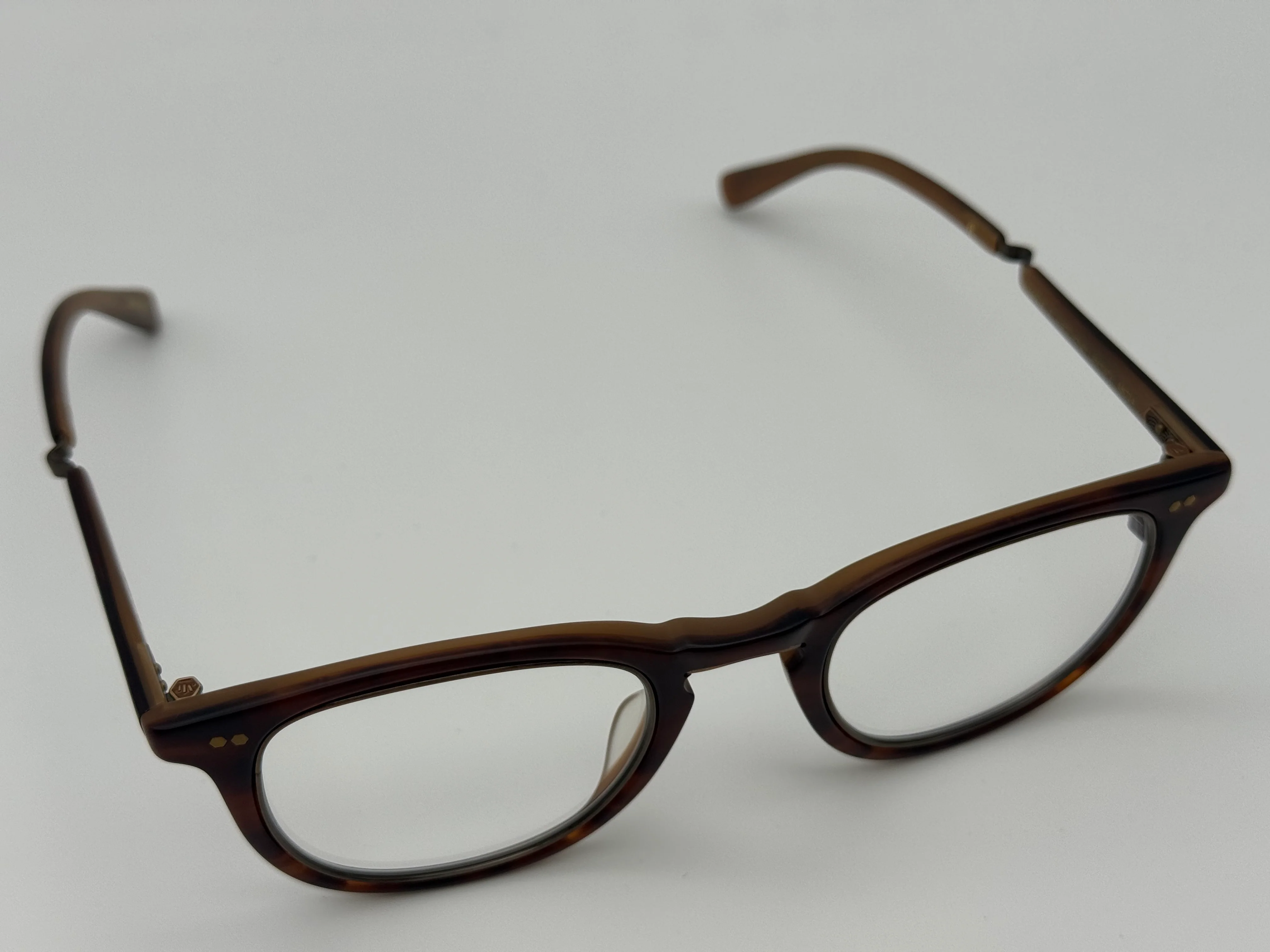 MR. Leight Coopers 46mm Matte Honey Laminate Eyeglasses Demo Lens Japan NEW - Image 3