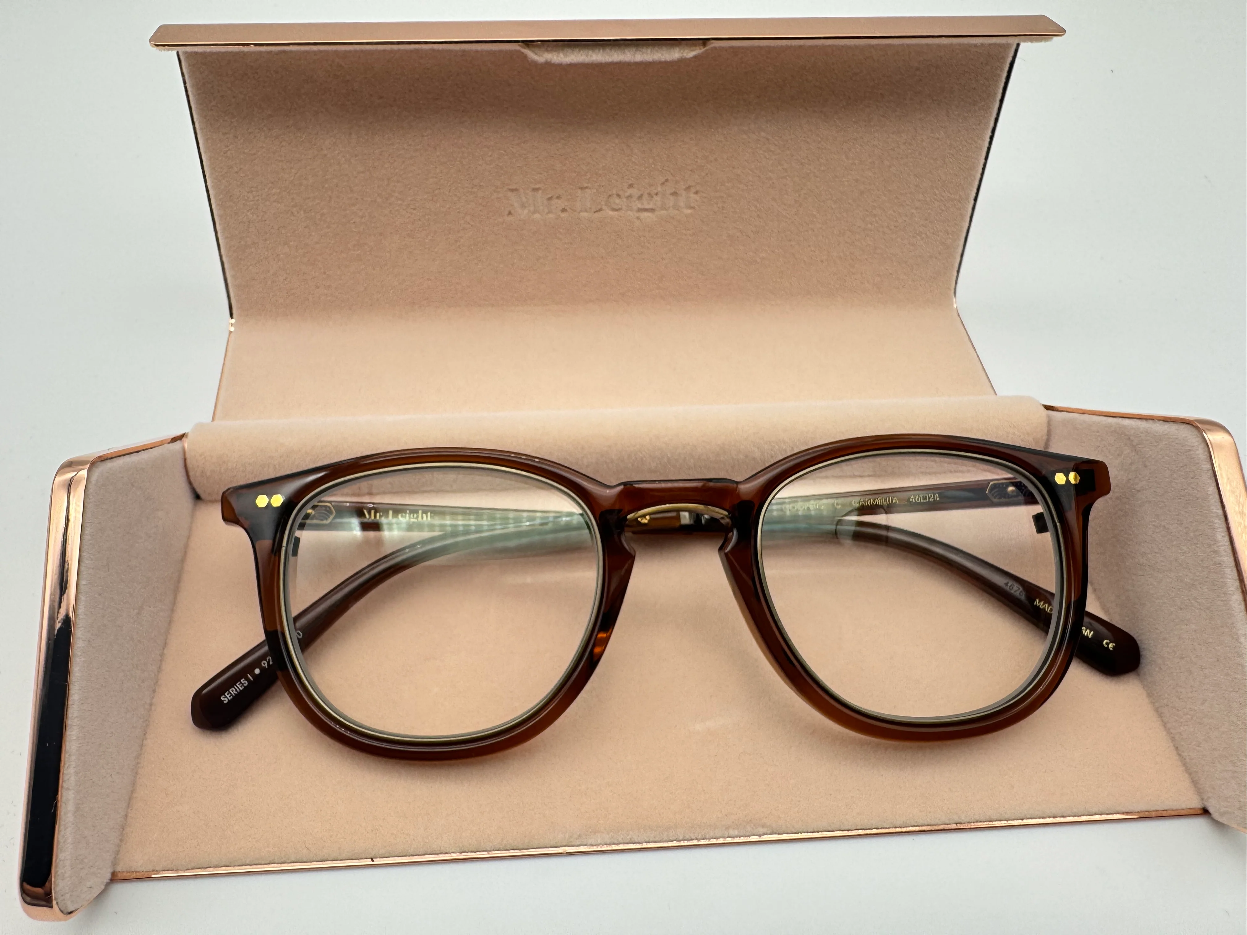 Mr. Leight Coopers C 46mm Eyeglass Carmelita / Antique Gold Titanium Limited Japan NEW - Image 10