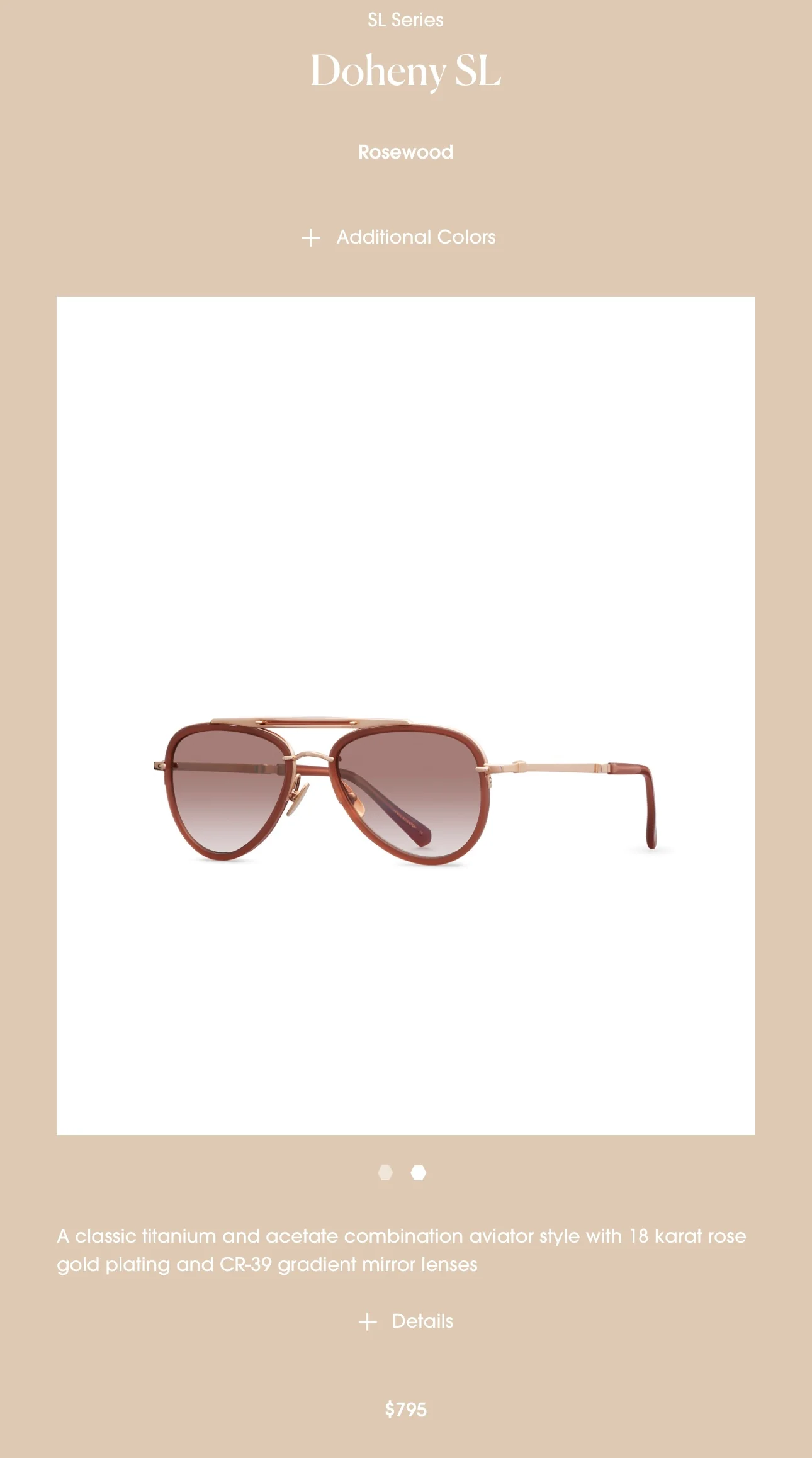 Mr Leight Doheny SL 18K Rose Gold Rosewood Sunset Retail $795 - Image 14