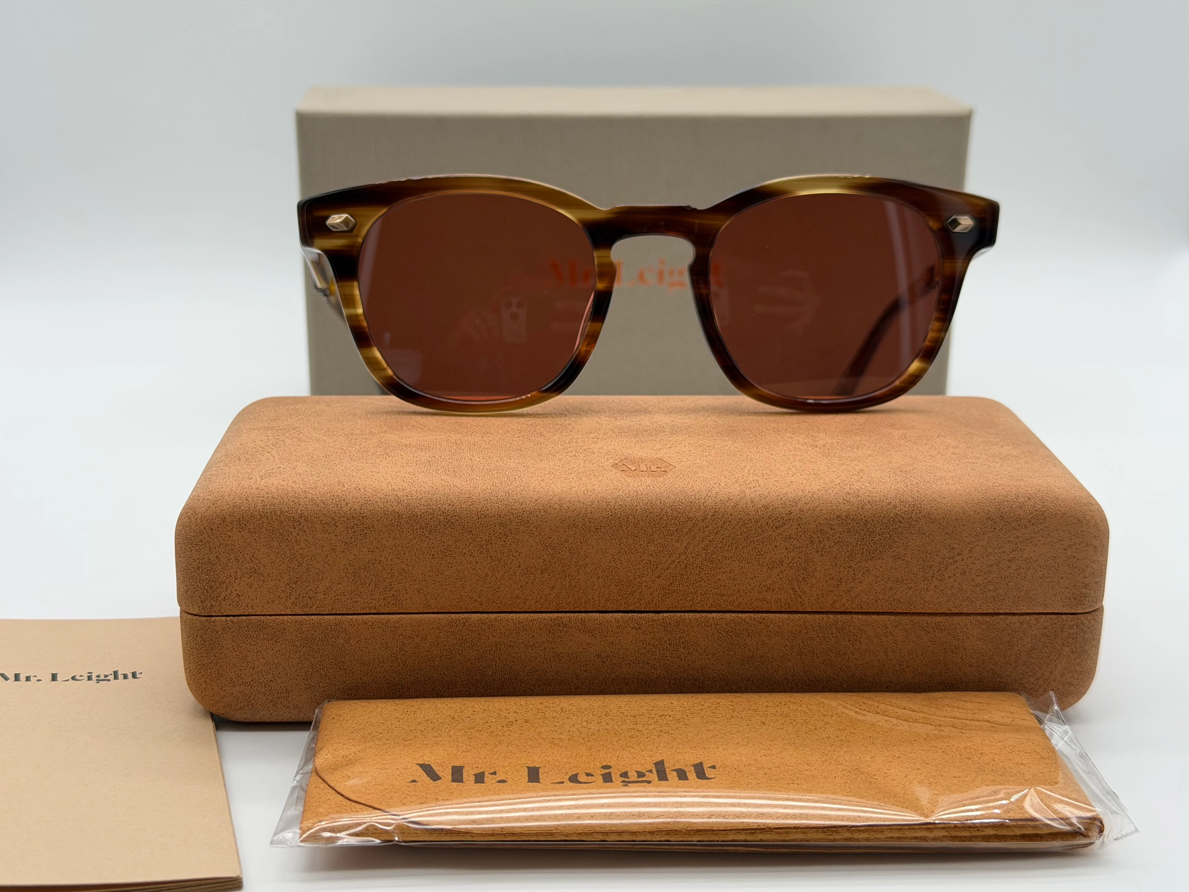 Mr. Leight Hanalei S 45mm Koa / Antique Gold w/ Azalea Lenses Japan NEW - Image 2