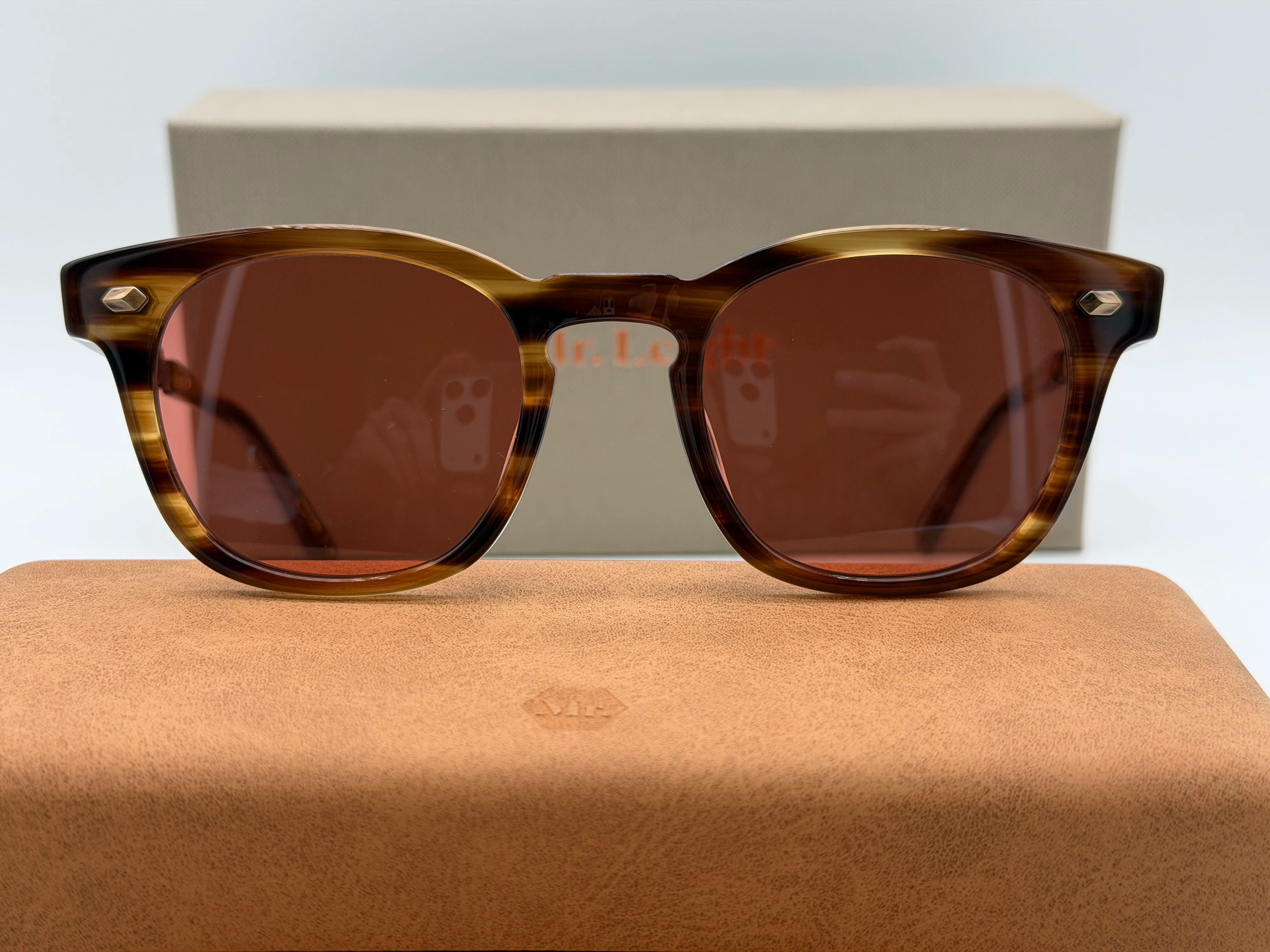 Mr. Leight Hanalei S 45mm Koa / Antique Gold w/ Azalea Lenses Japan NEW - Image 3