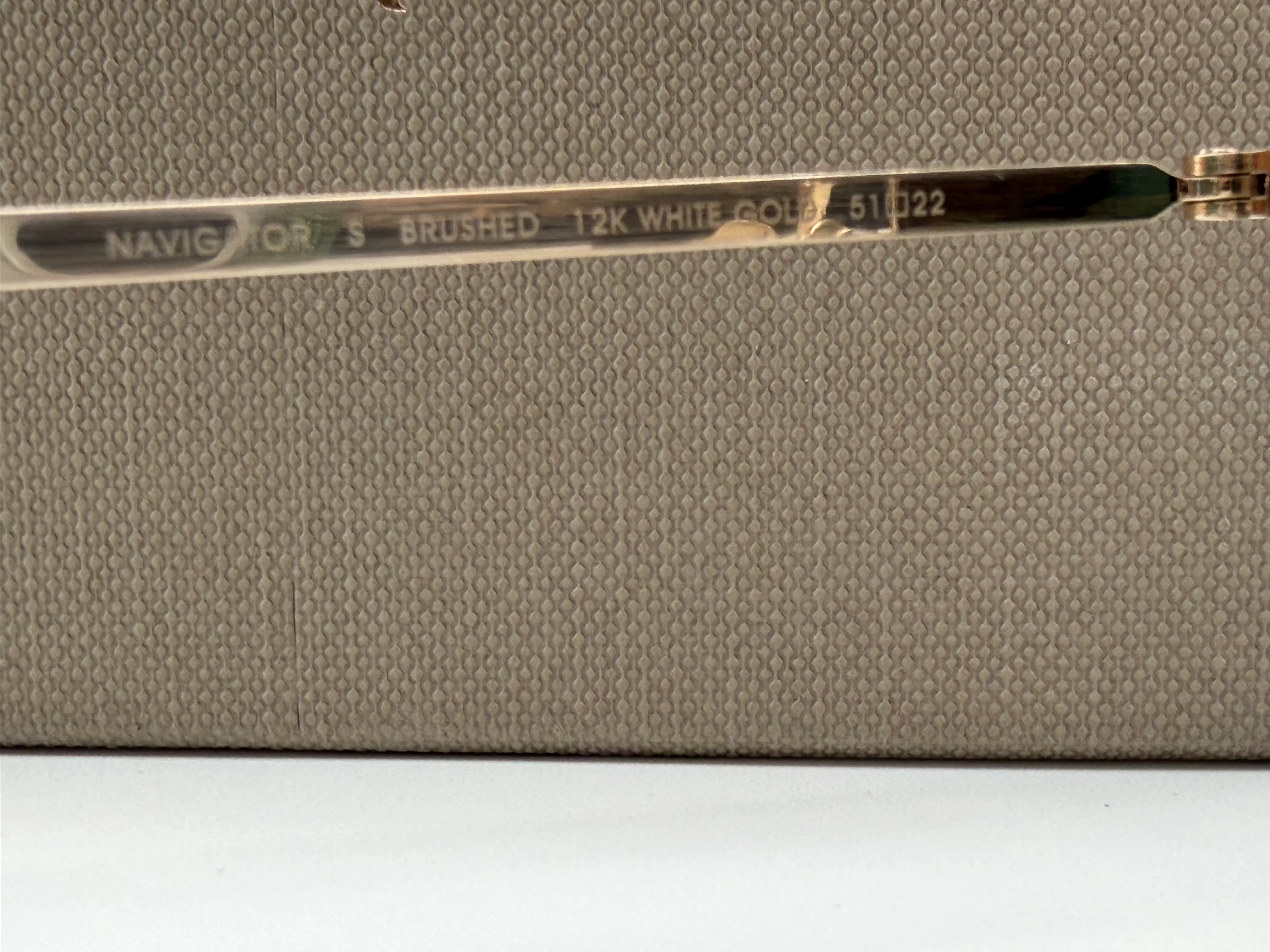 Mr. Leight Navigator S 51mm Brushed 12K White Gold-Platinum-Spotted Honey G15 Glass Polarized Japan - Image 9