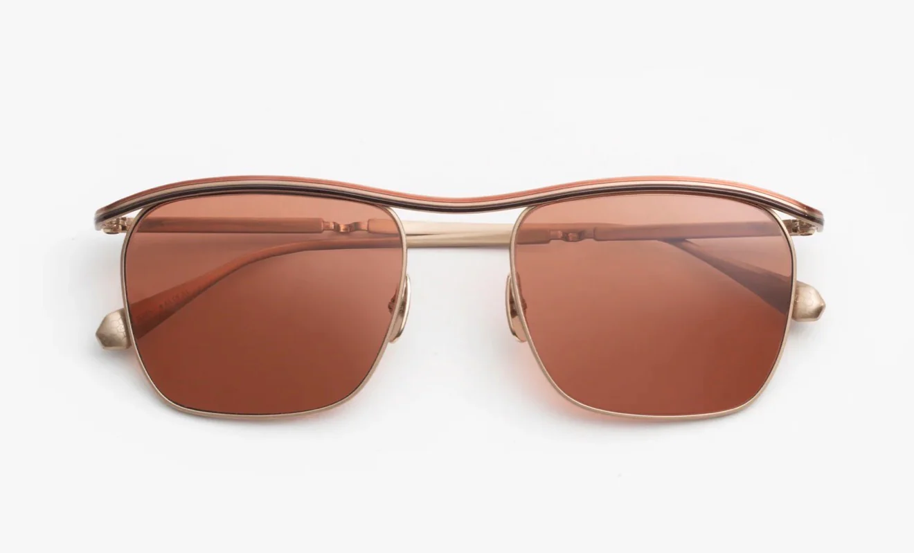 Mr. Leight Owsley S 53mm Rose - White Gold Titanium Frame with Glass Antique Dark Rose Less Japan NEW - Image 2