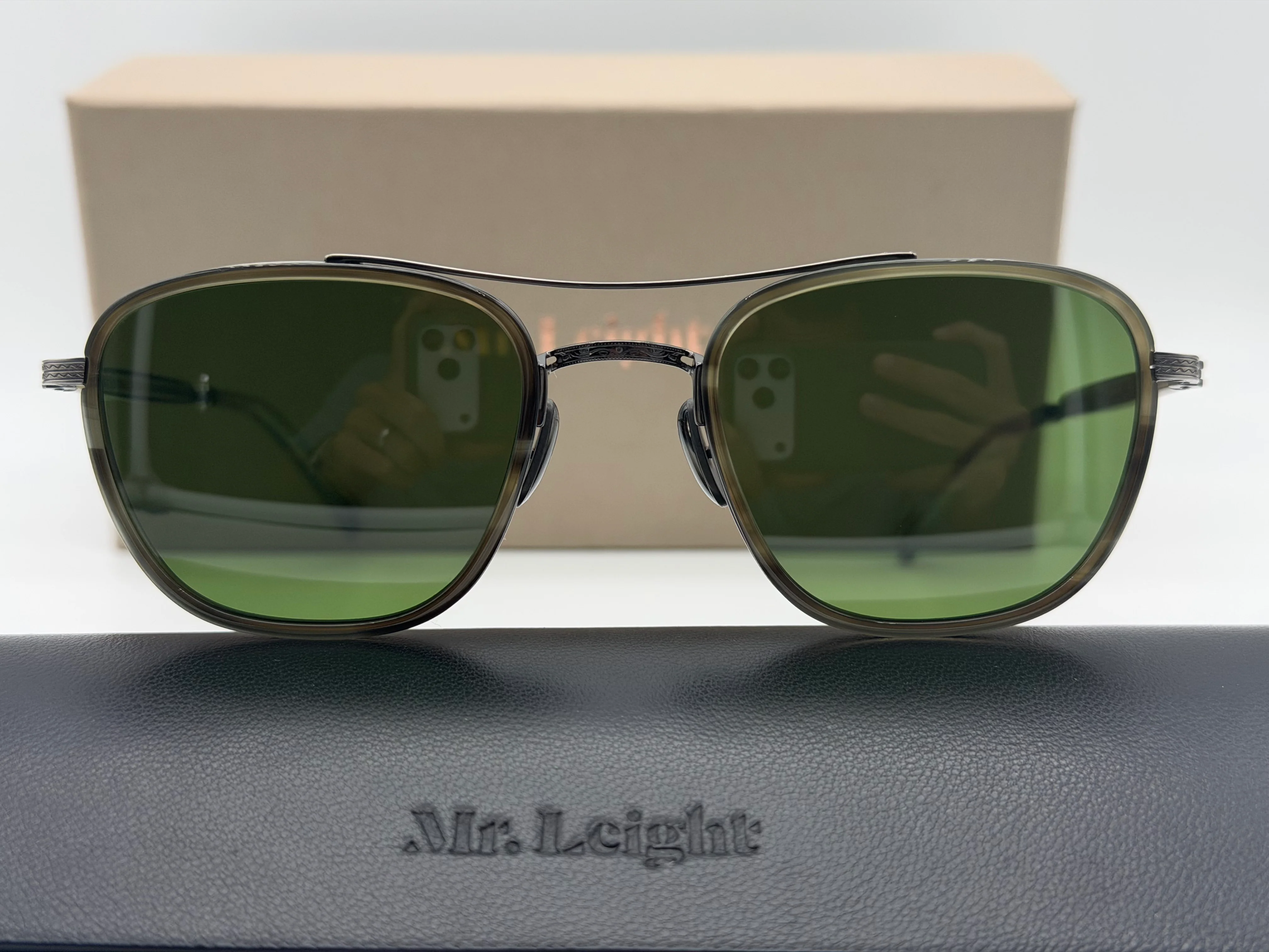 MR. LEIGHT PRICE S 49mm SYCAMORE PEWTER Titanium / GREEN Glass Japan NEW - Image 2