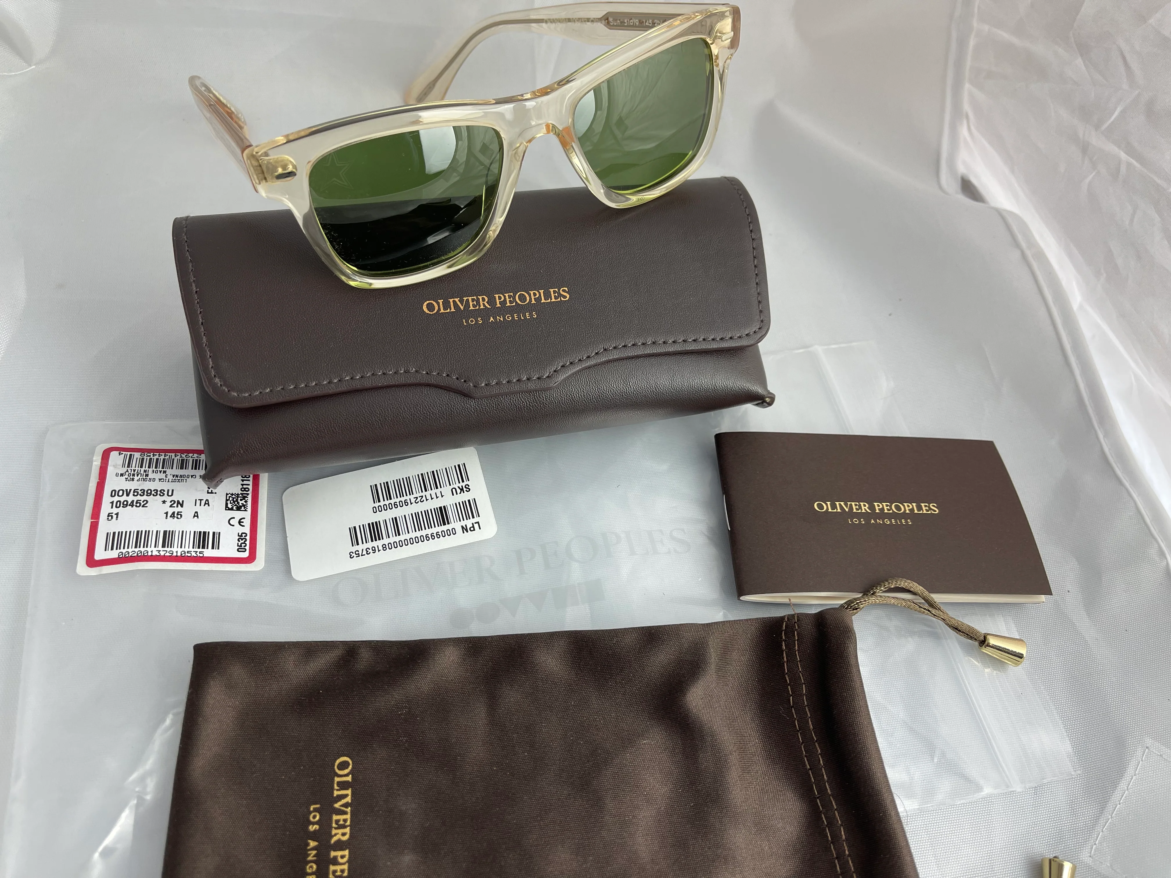 New Oliver Peoples Oliver Sun OV 5393SU 109452 Buff / Green Glass lenses 51mm - Image 3