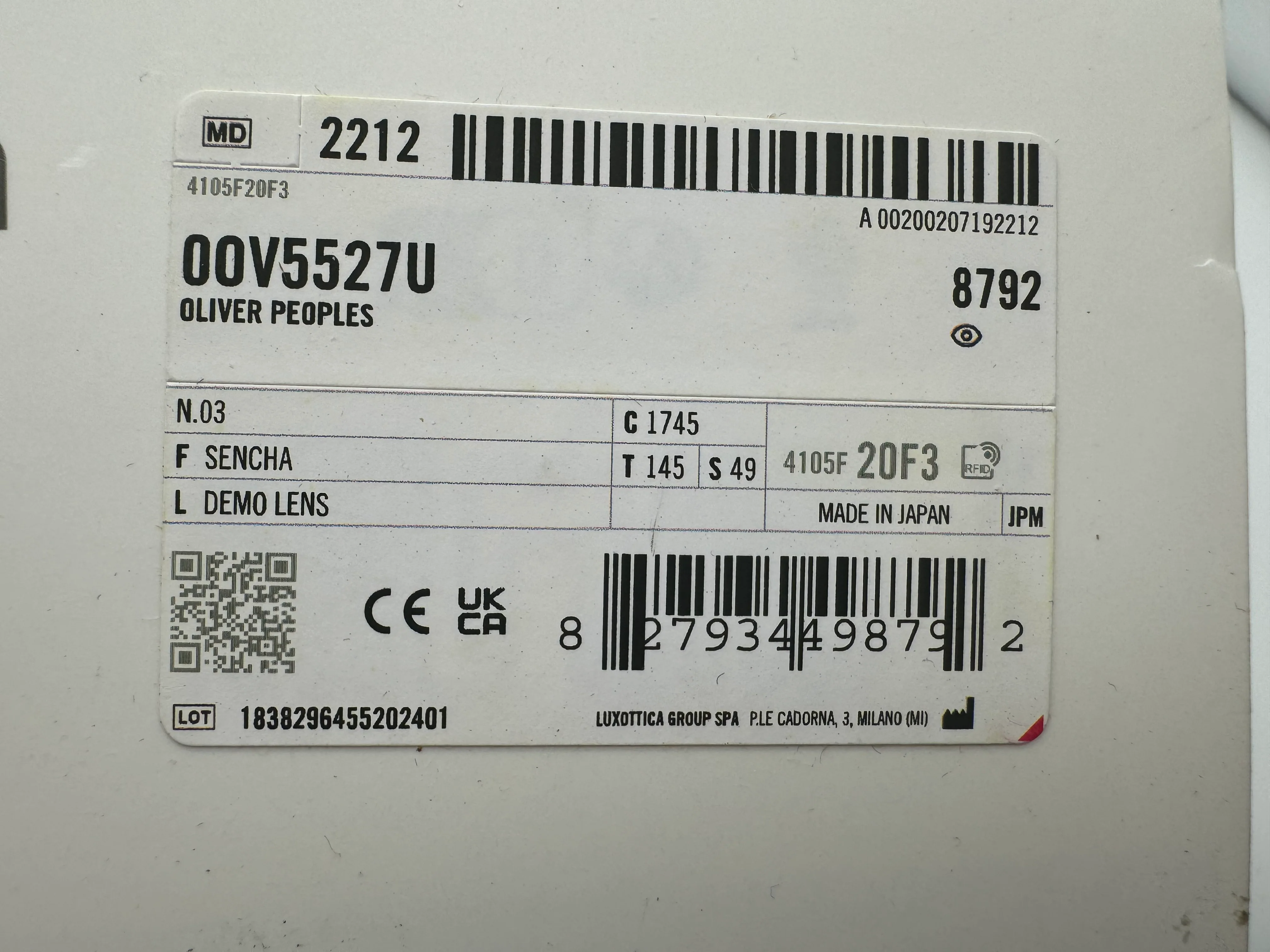 Oliver Peoples 0nly N.03 49mm OV 5527 Sencha 1745 Japan NEW - Image 10