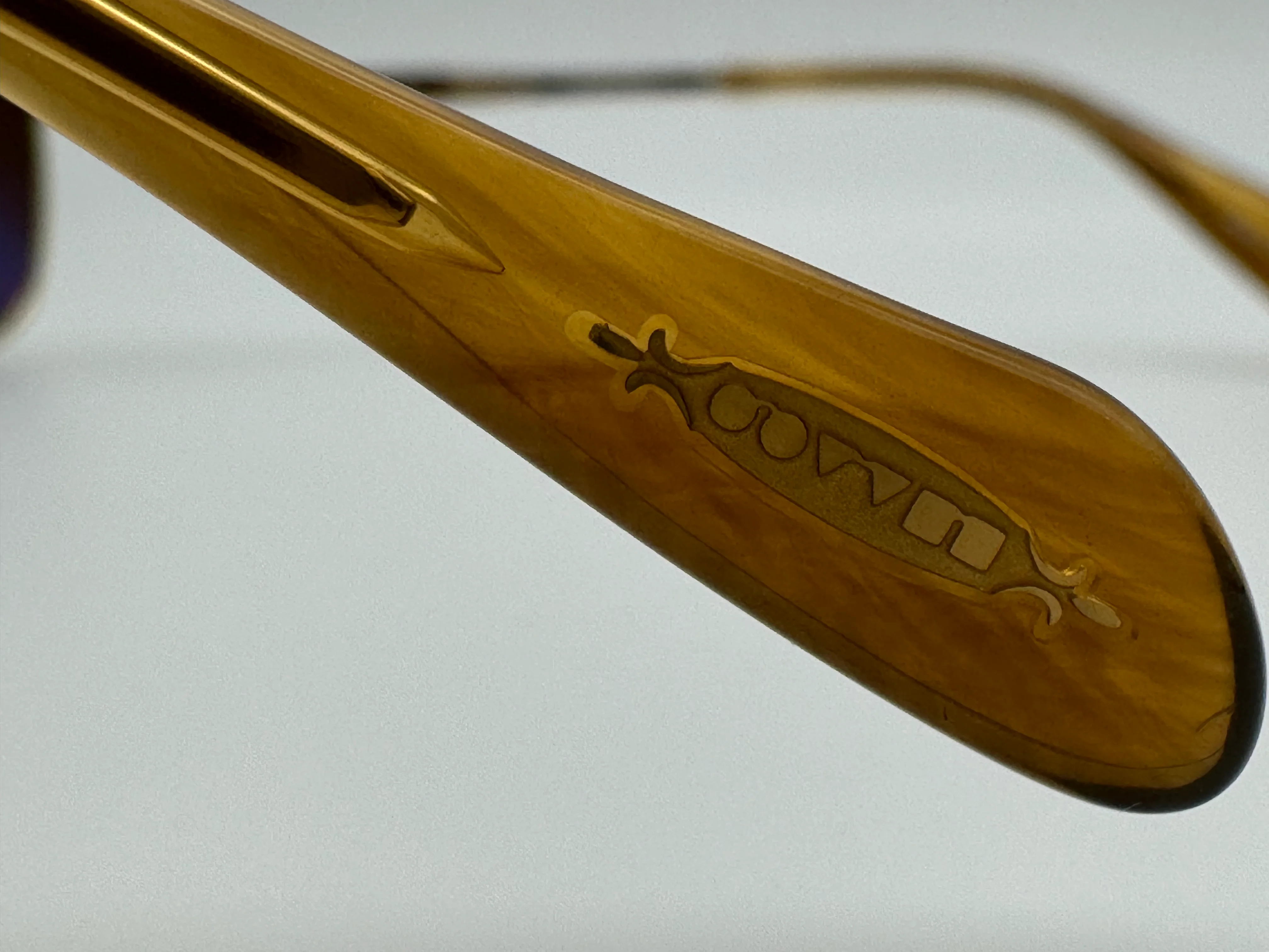 Oliver Peoples Sanford 57mm OV 1130 5132 / R9 VFX Polarized Lens Gold / Java Japan Preowned - Image 11