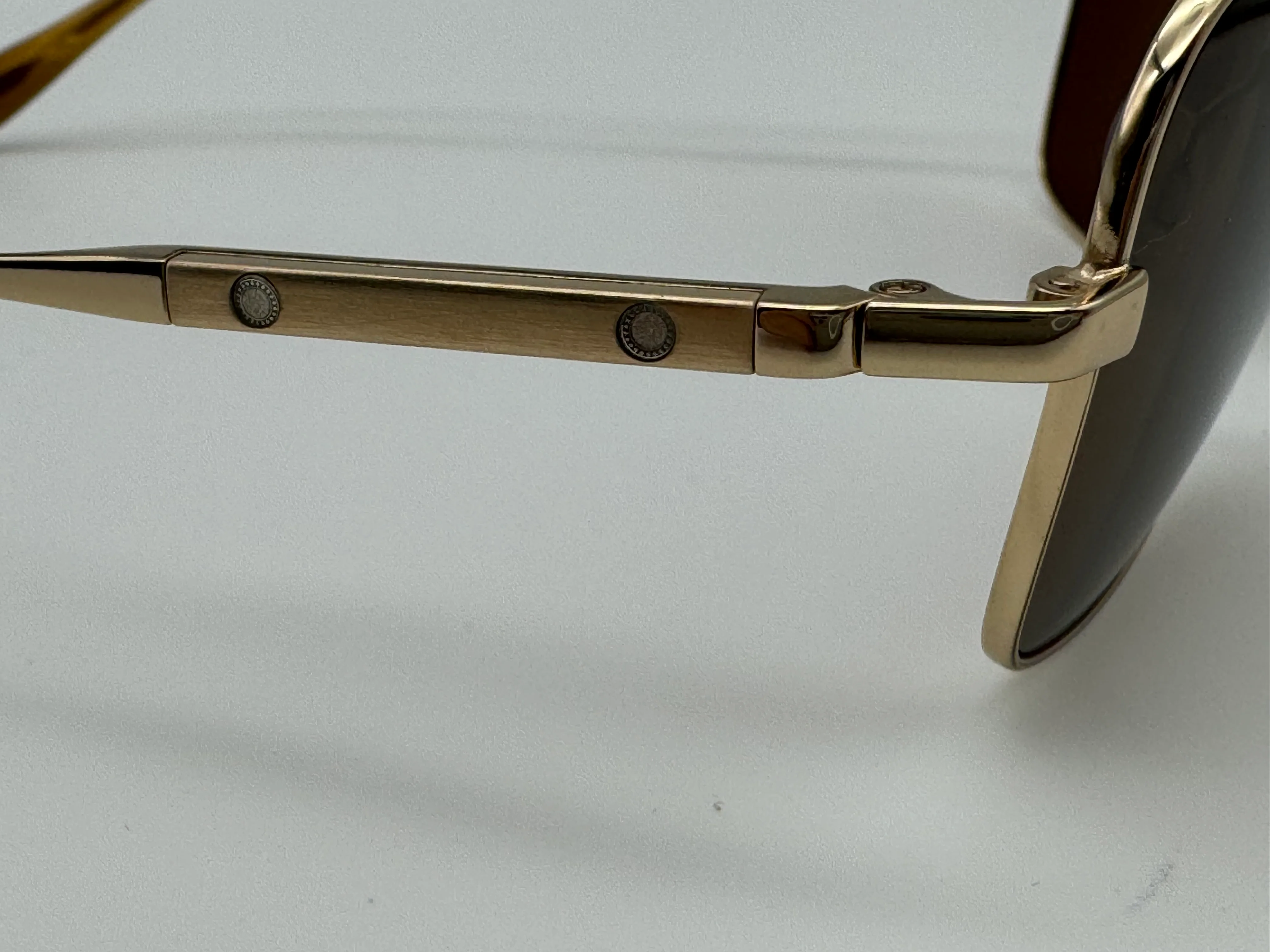 Oliver Peoples Sanford 57mm OV 1130 5132 / R9 VFX Polarized Lens Gold / Java Japan Preowned - Image 12