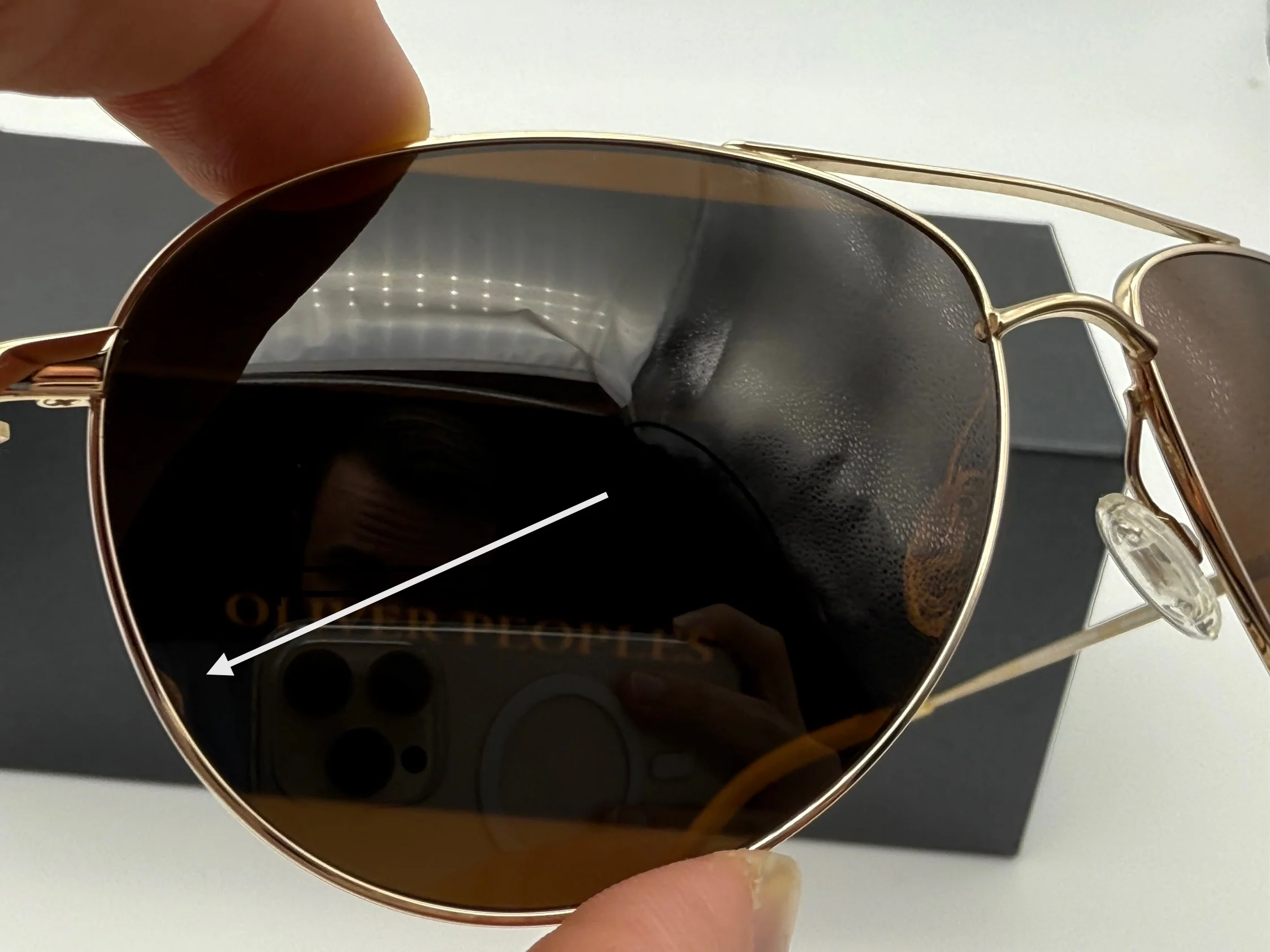 Oliver Peoples Benedict 59mm Gold / Brown Polarized VFX OV 1002-S 5035/N9 Circa 2001 NOS - Image 9