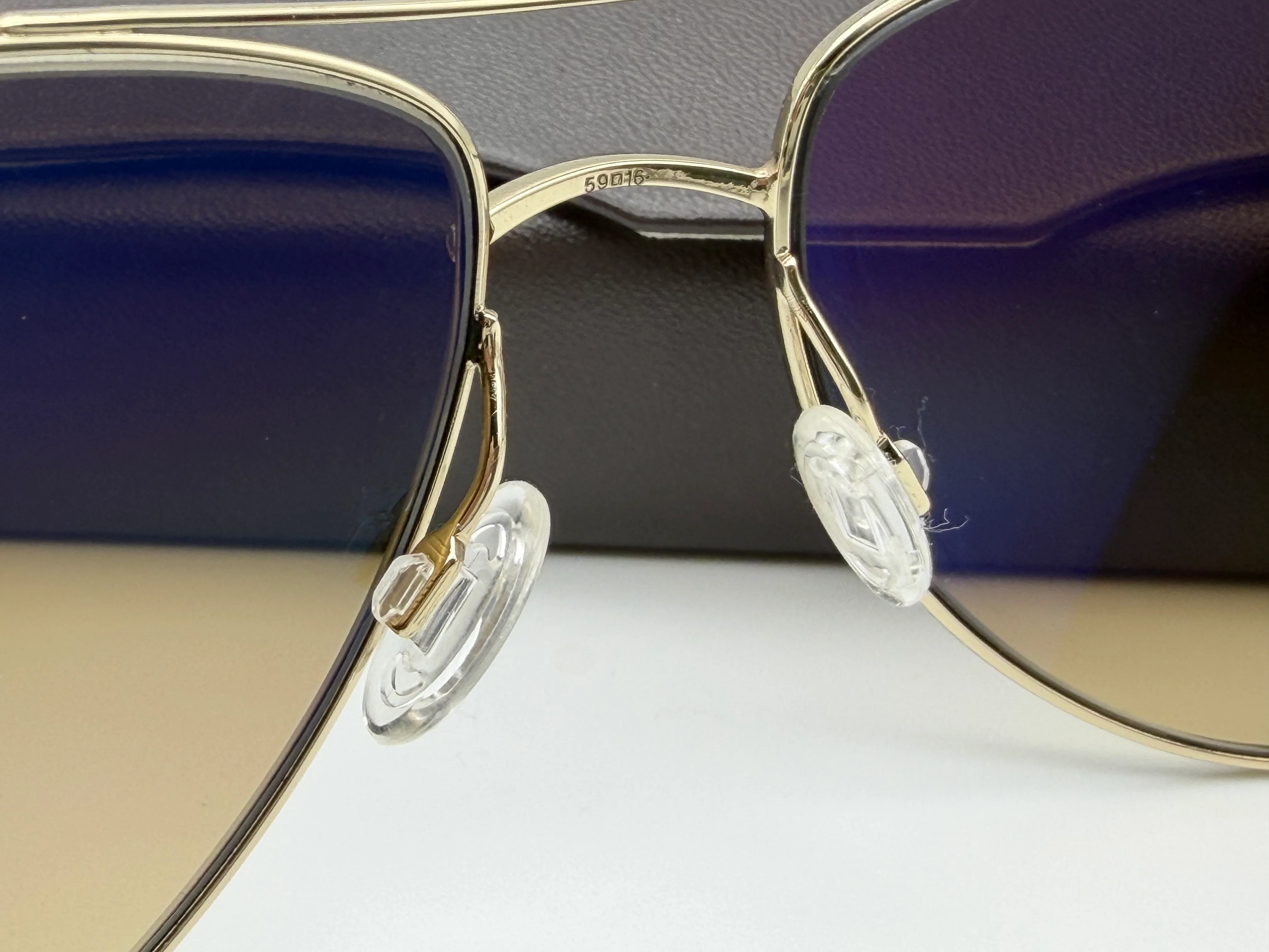 Oliver Peoples Benedict 59mm OV 1002 S 5035P1 Gold / Brown Gradient Photochromic Polarized Italy Preowned - Image 10