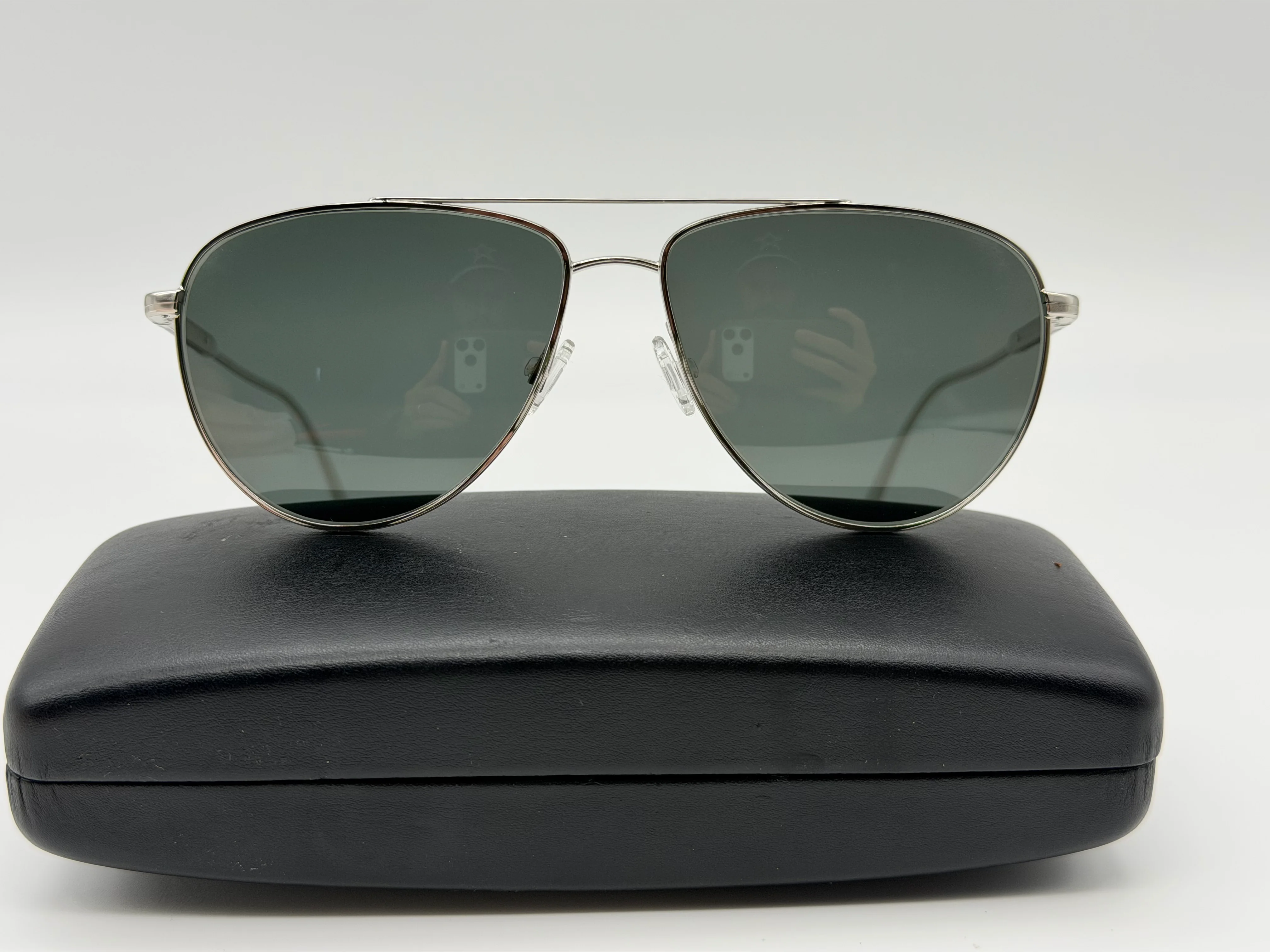 Oliver Peoples Brunello Cucinelli Disoriano 58mm Silver / Midnight Express Polarized OV 1301S 5036P2 Polarized Italy Preowned - Image 4