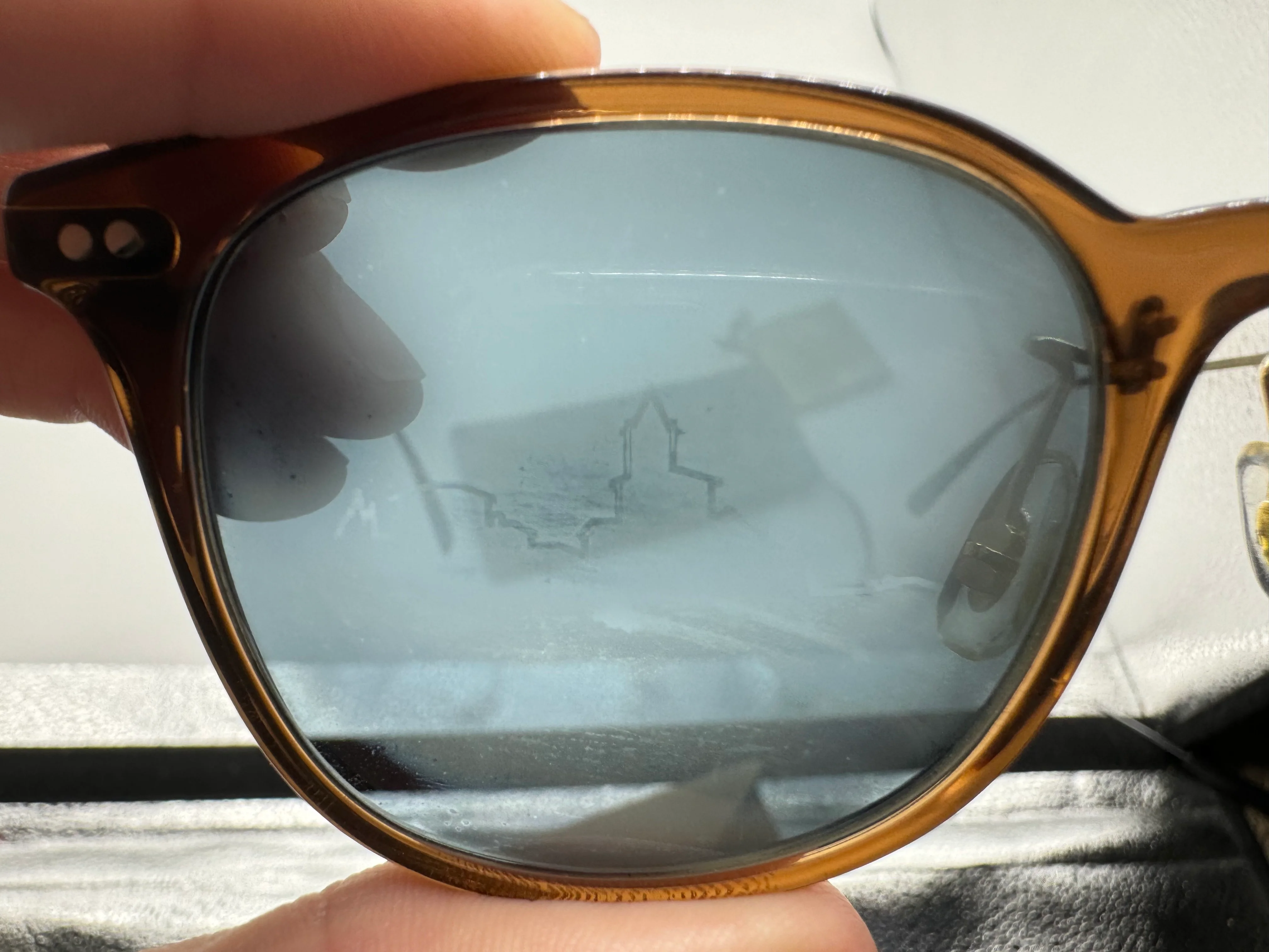 Oliver Peoples Brunello Cucinelli Gerardo 51mm OV 5482S 1738R8 Translucent Brown/Indigo Photochromic Sunglasses Preowned - Image 9