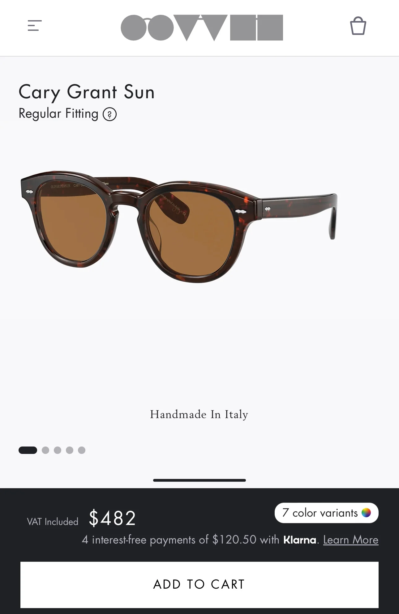 Oliver Peoples Cary Grant Sun 48mm DM2 Tortoise Brown OV5413SU 165453 New - Image 16