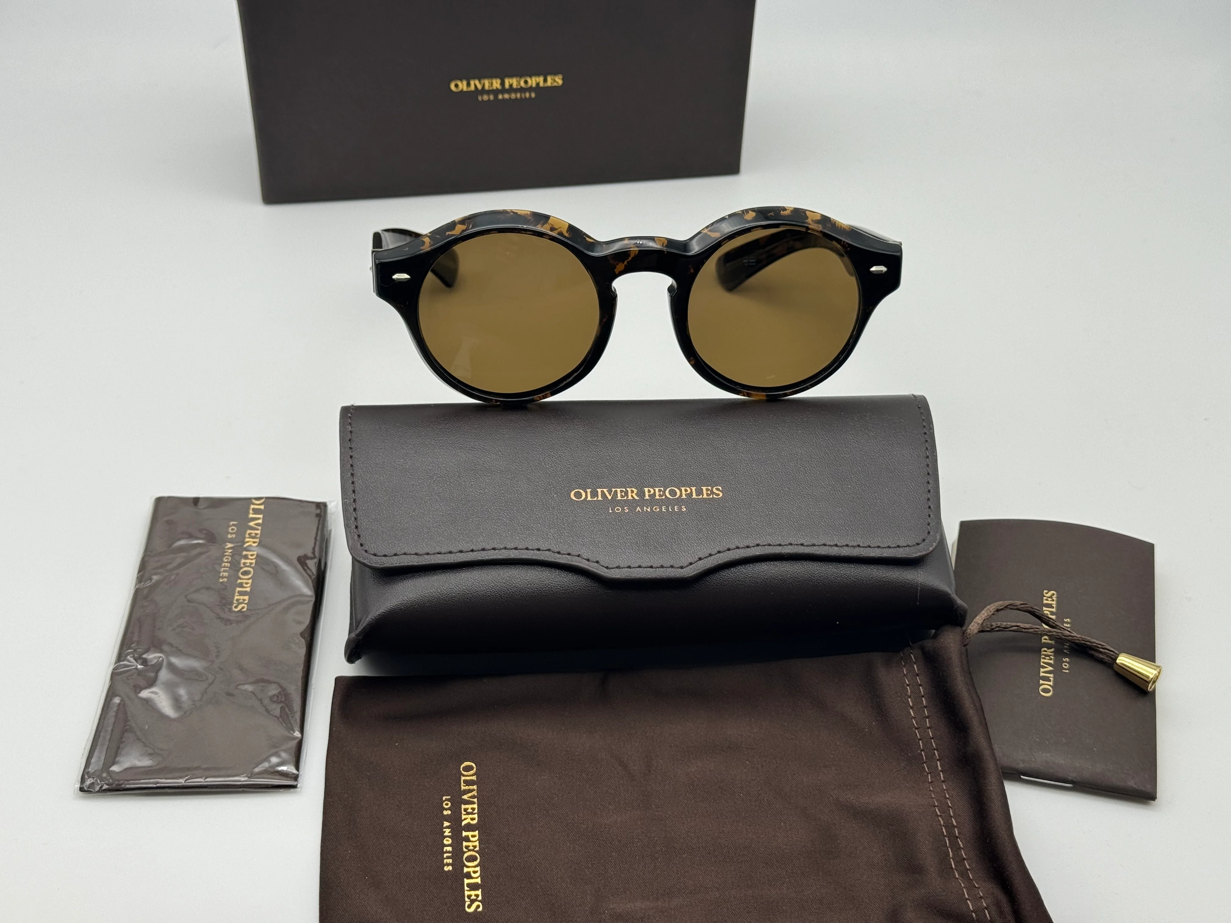 Oliver Peoples Cassavet 50mm OV 5493 Walnut Tortoise/ True Brown Polarized 174757 Preowned - Image 14