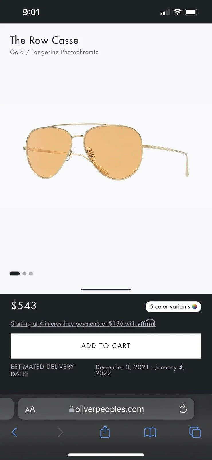 OLIVER PEOPLES CASSE 58mm The Row Titanium OV1277ST 5292V9 Gold/Tangerine Photochromic NEW - Image 5