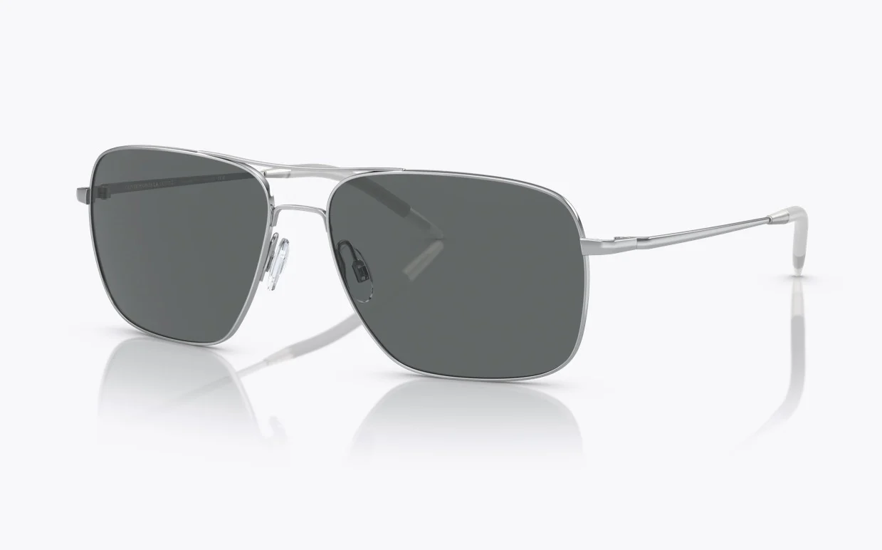 Oliver Peoples Clifton 58mm Silver / Dark Gray Polarized Crystal 5036 / P2 Italy Open Box