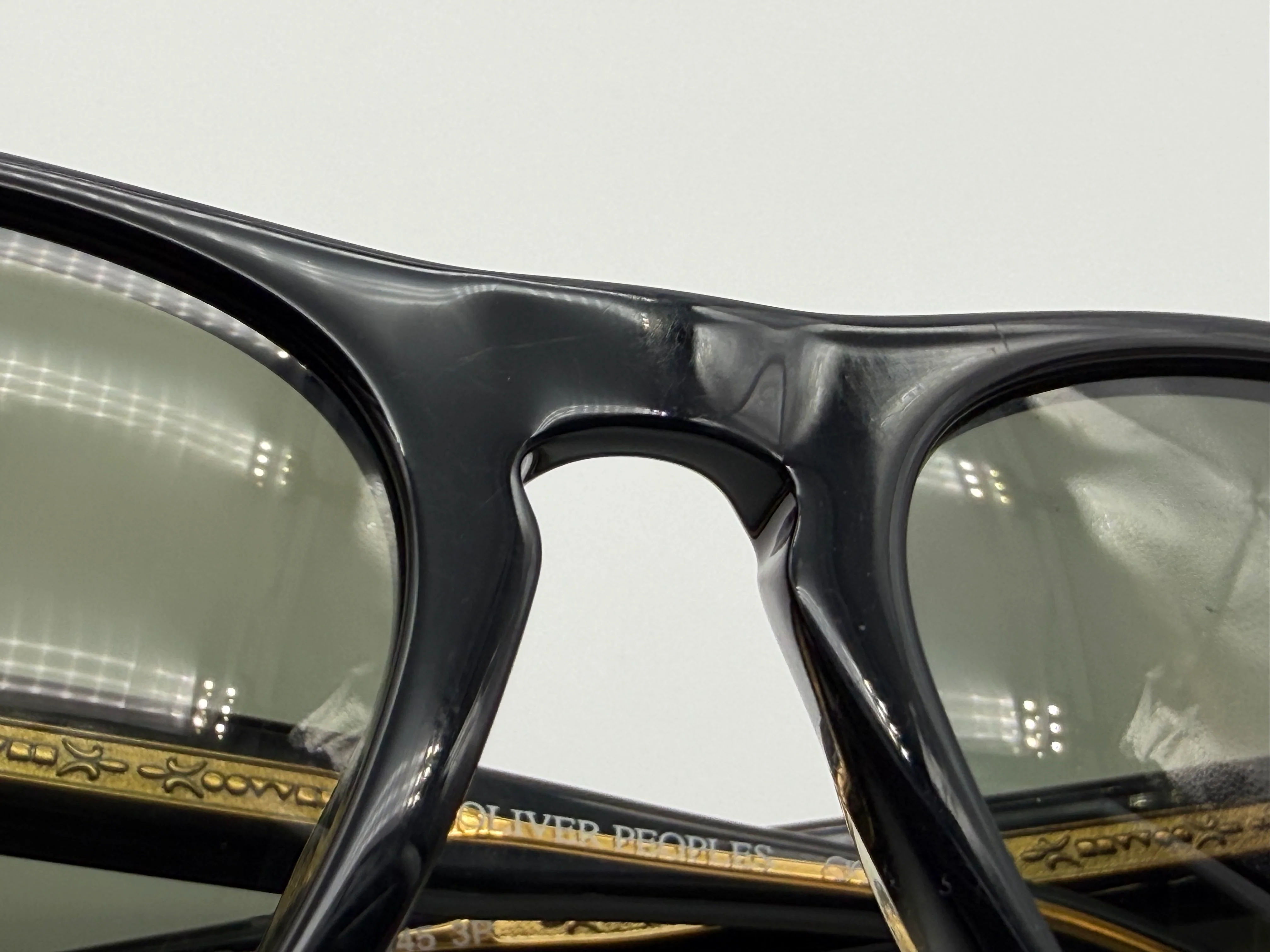 Oliver Peoples Daddy B. 58mm 1st Gen OV 5091S 4590 Black Gold / Green Japan Preowned - Image 9