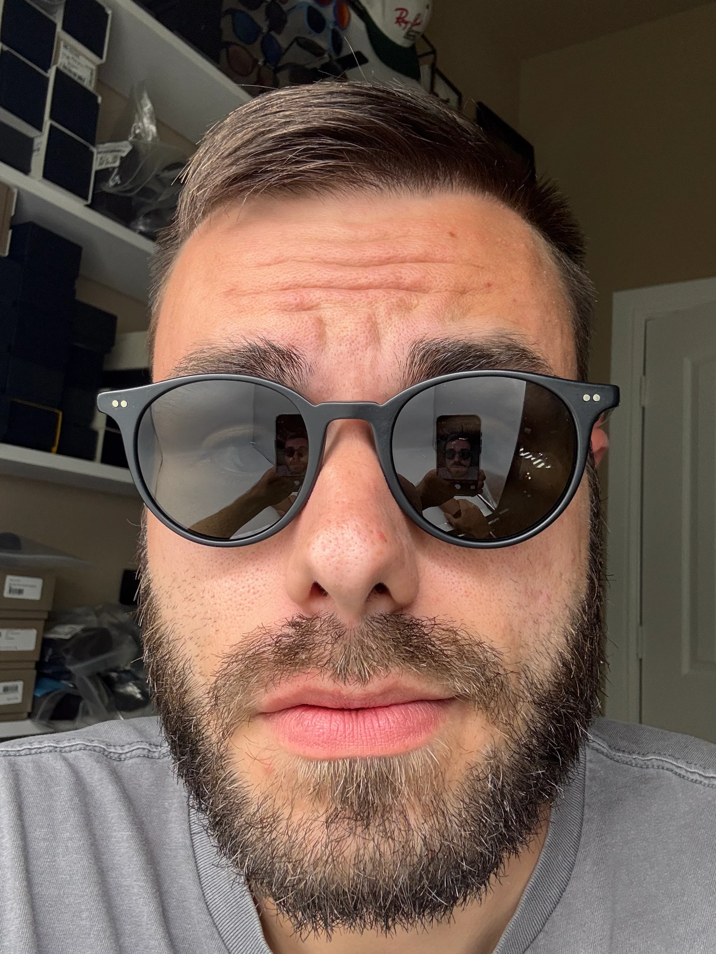 Oliver Peoples DELRAY SUN 48mm Matte Black / G15 Polarized VFX Glass OV 5312su 1465P1 Italy preowned - Image 10