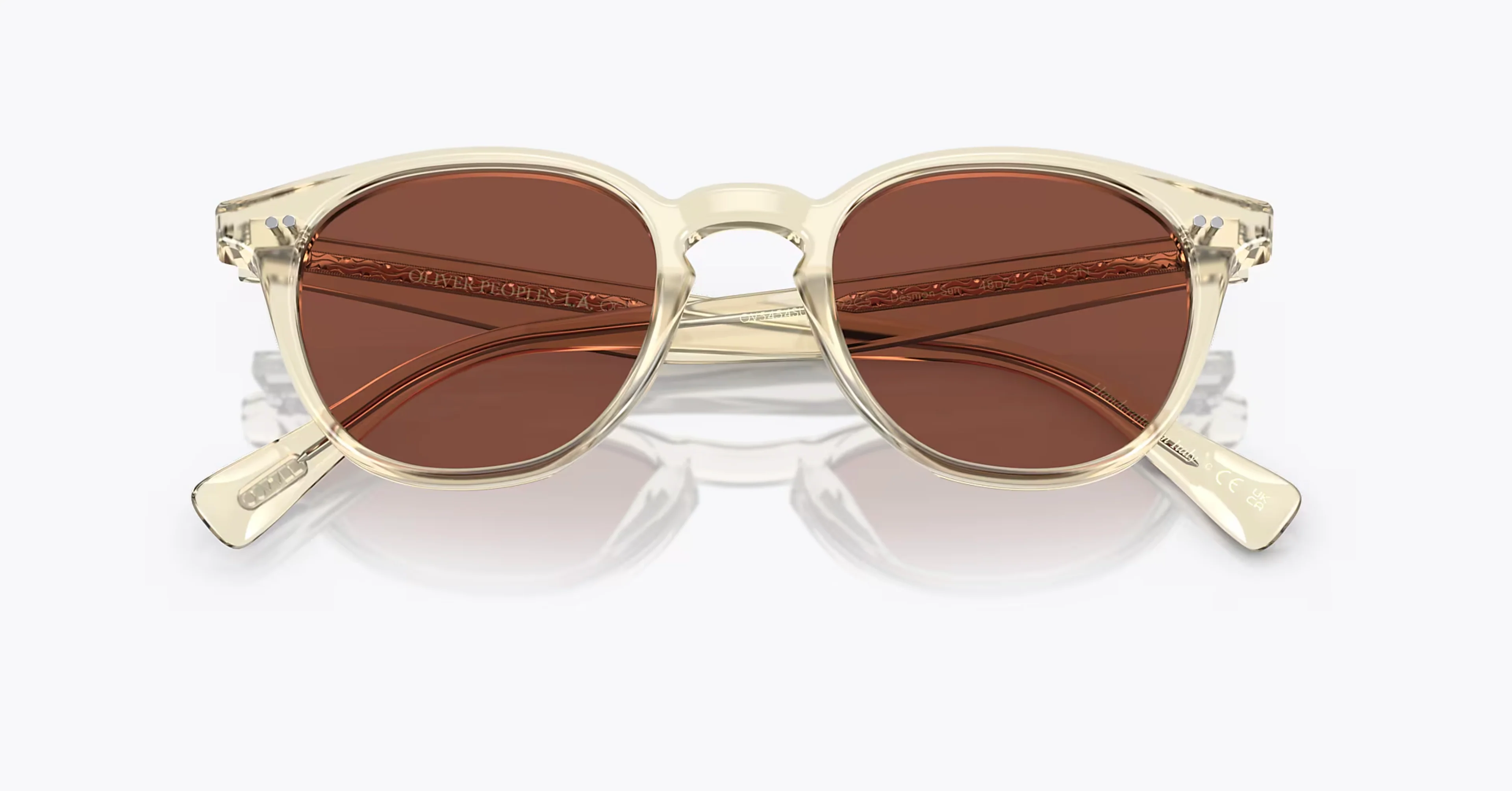 Oliver Peoples Desmon Sun 48mm Limited Edition Pale Citrine / Burgundy OV 5454 1692C5 Italy NEW - Image 3