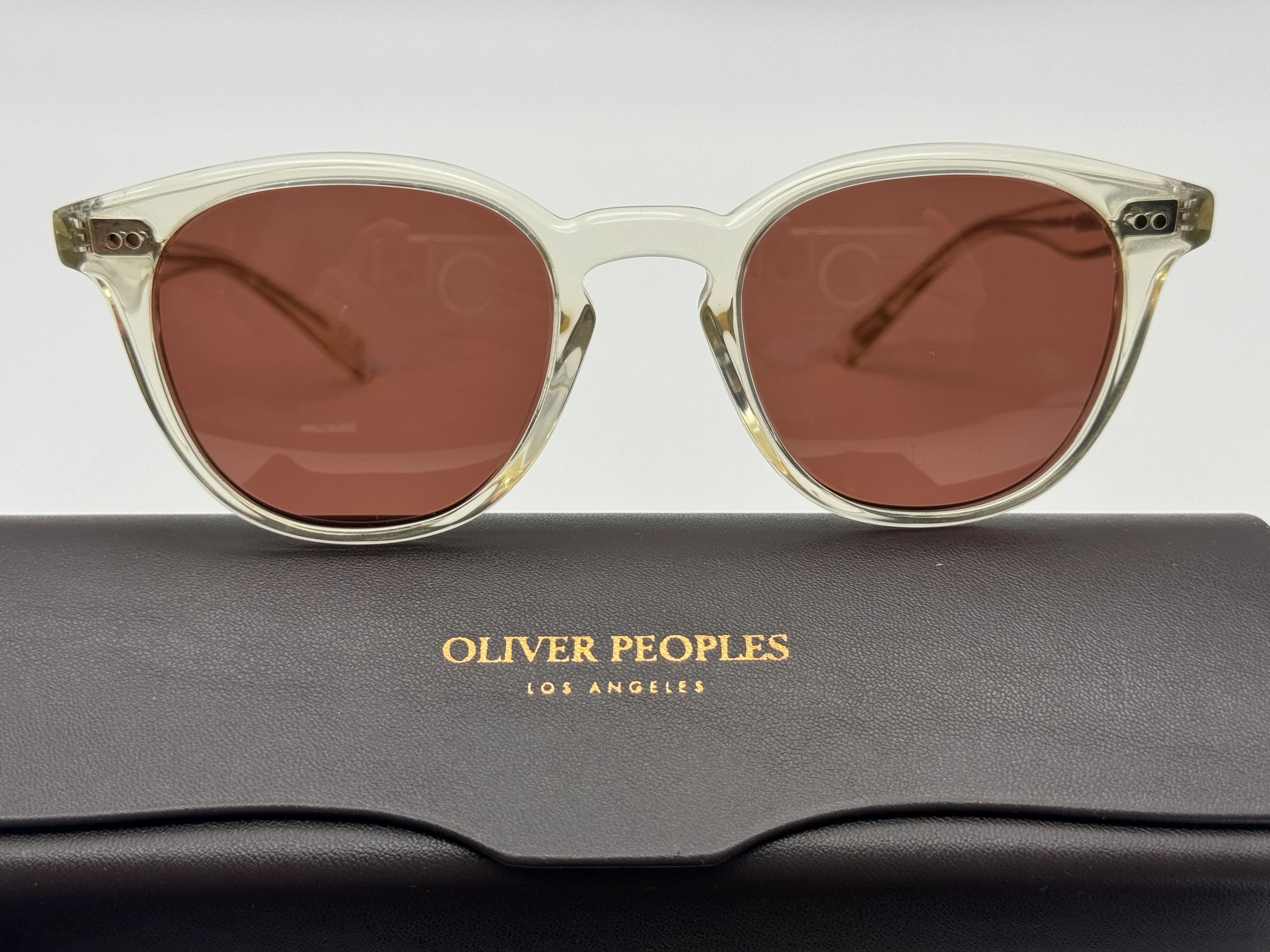 Oliver Peoples Desmon Sun 48mm Limited Edition Pale Citrine / Burgundy OV 5454 1692C5 Italy NEW - Image 4