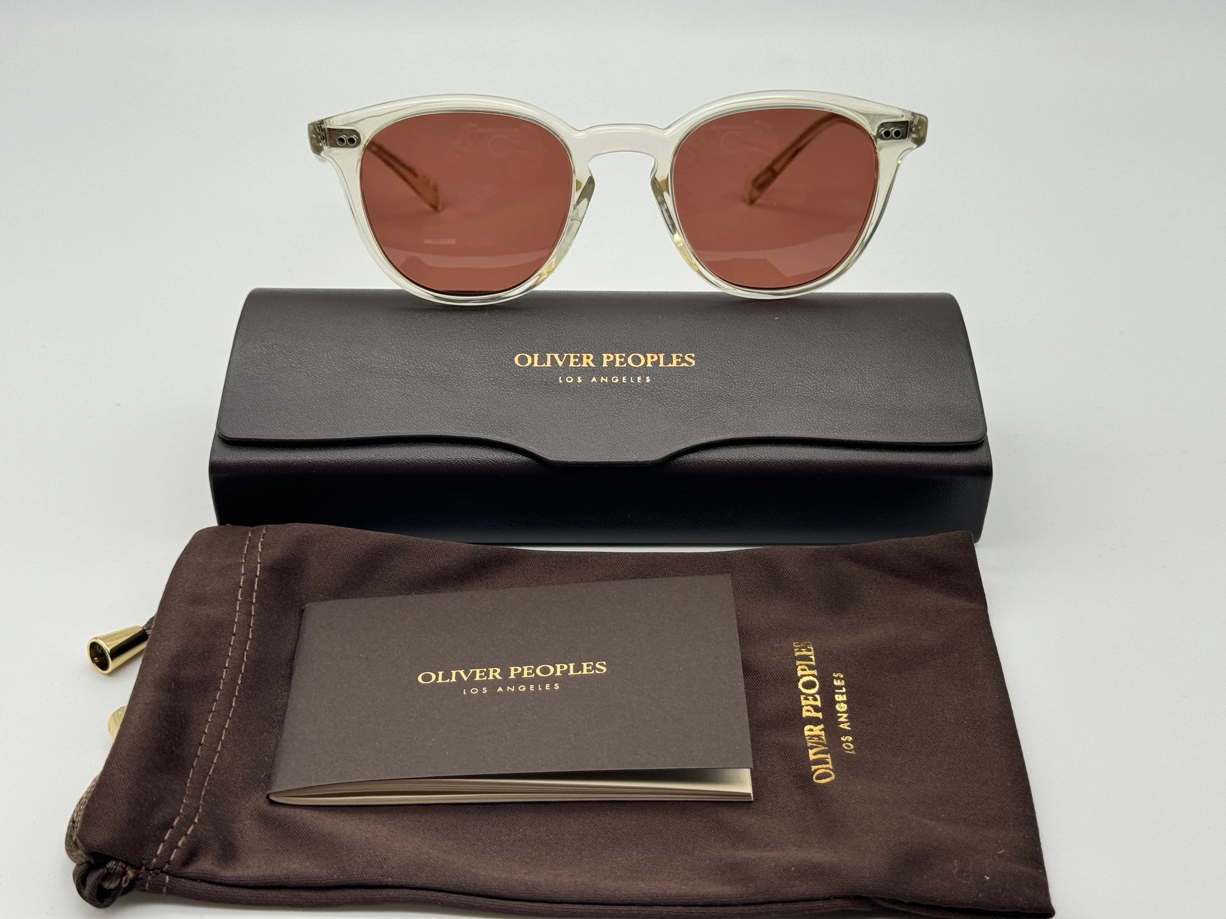 Oliver Peoples Desmon Sun 48mm Limited Edition Pale Citrine / Burgundy OV 5454 1692C5 Italy NEW - Image 5