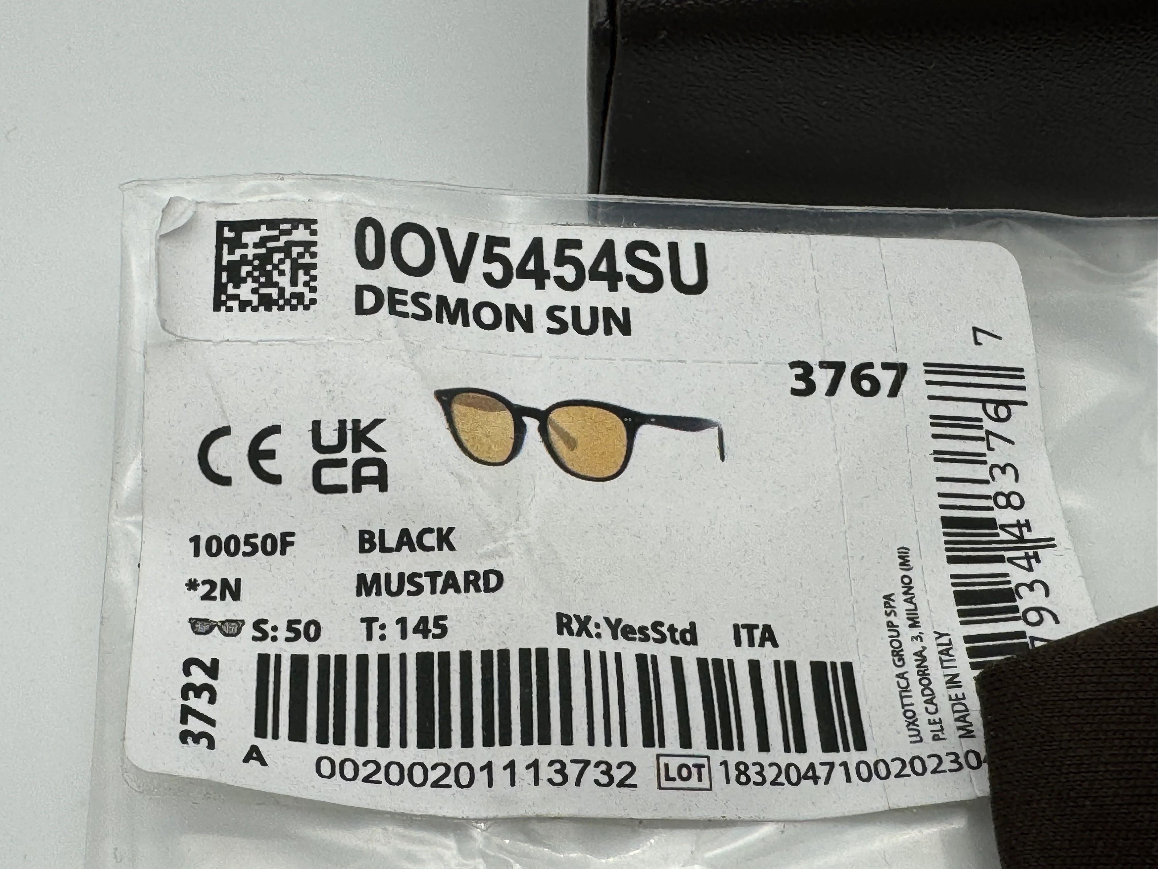 Oliver Peoples Desmon Sun 50mm Black / Mustard OV 5454 10050F Italy NEW - Image 11