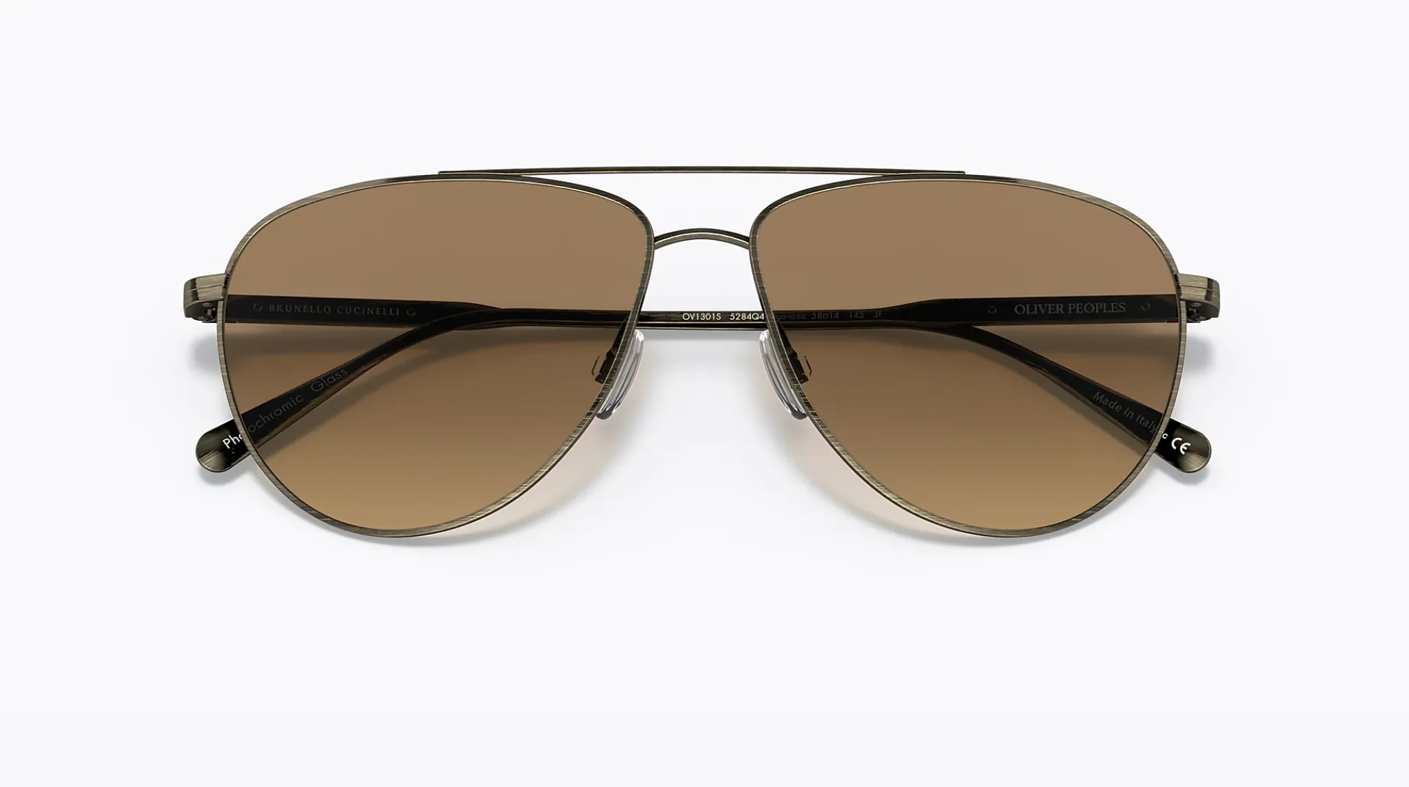 Disoriano OV1301S-5284Q4  58mm Photochromic Antique Gold Chrome Amber Sunglasses - Image 5