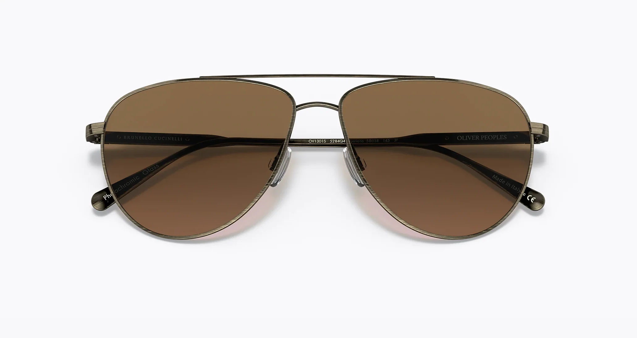 Disoriano OV1301S-5284Q4  58mm Photochromic Antique Gold Chrome Amber Sunglasses - Image 6