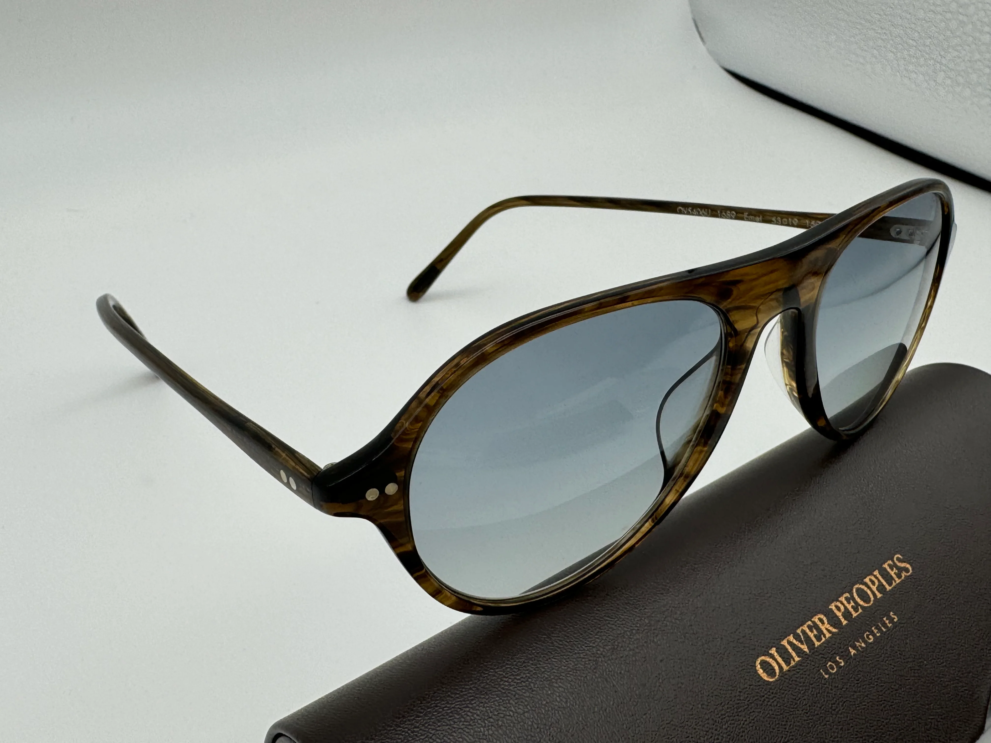 Oliver Peoples Emet 53mm OV 5406 Sepia Smoke / Soft Teal Gradient Mirror Italy NEW - Image 4