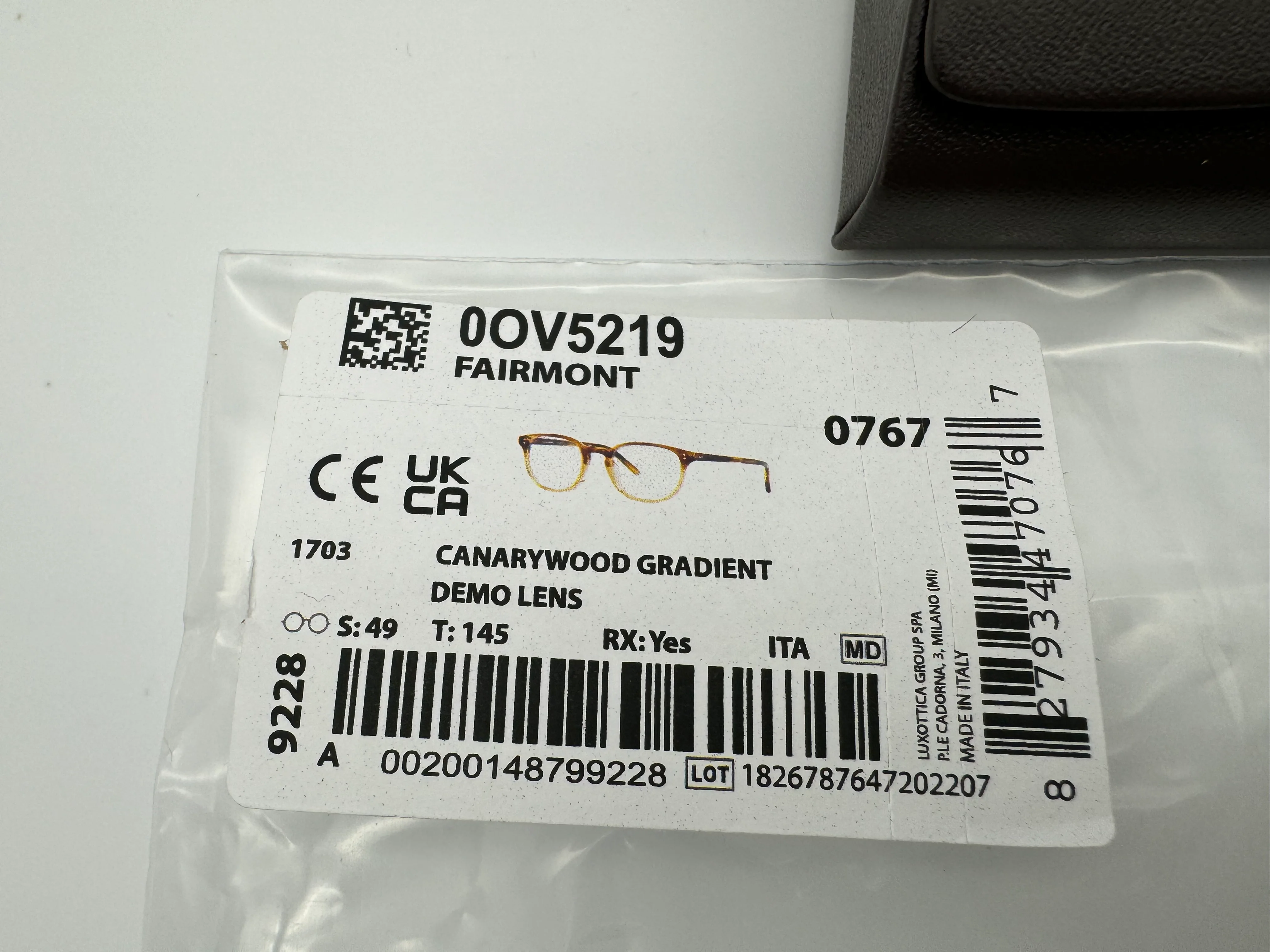 Oliver Peoples Fairmont 49mm Canarywood Gradient Eyeglasses OV 5219 1703 Italy NEW - Image 4