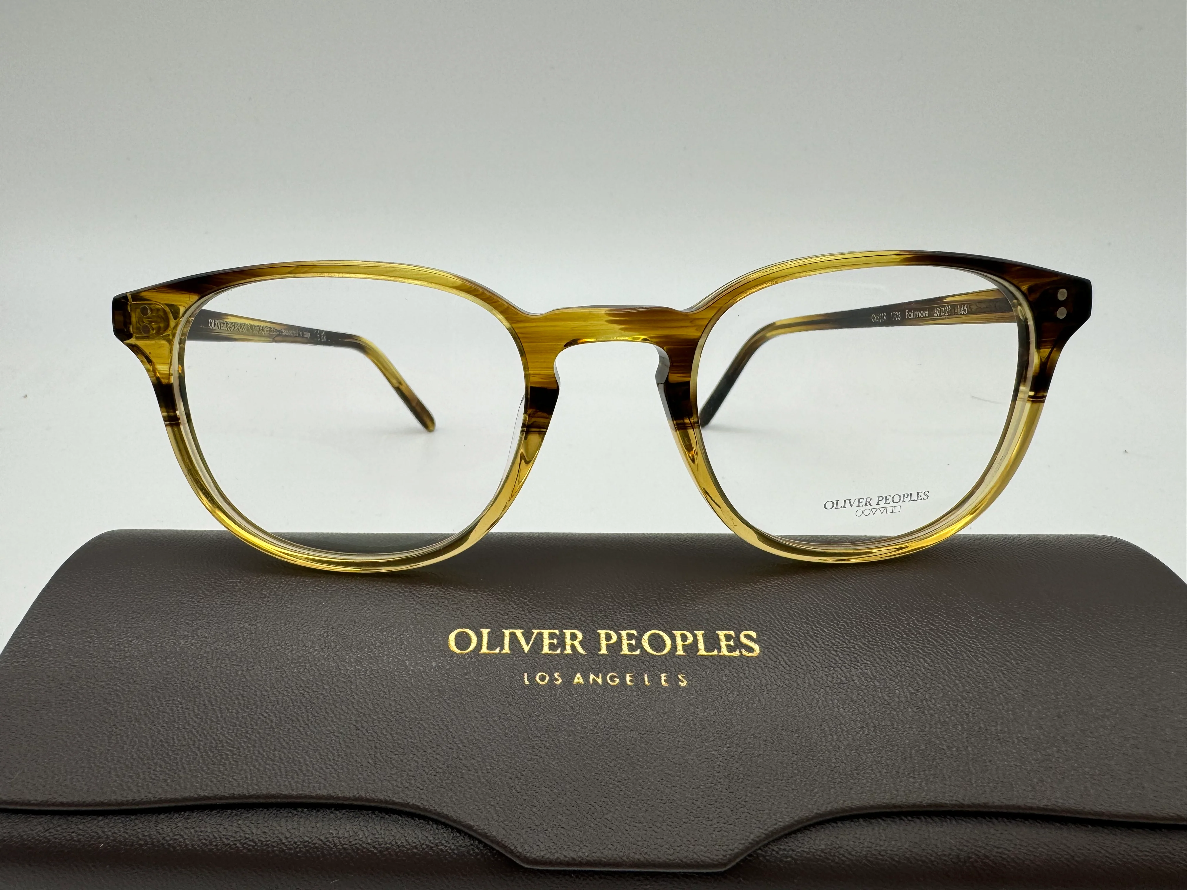 Oliver Peoples Fairmont 49mm Canarywood Gradient Eyeglasses OV 5219 1703 Italy NEW - Image 5