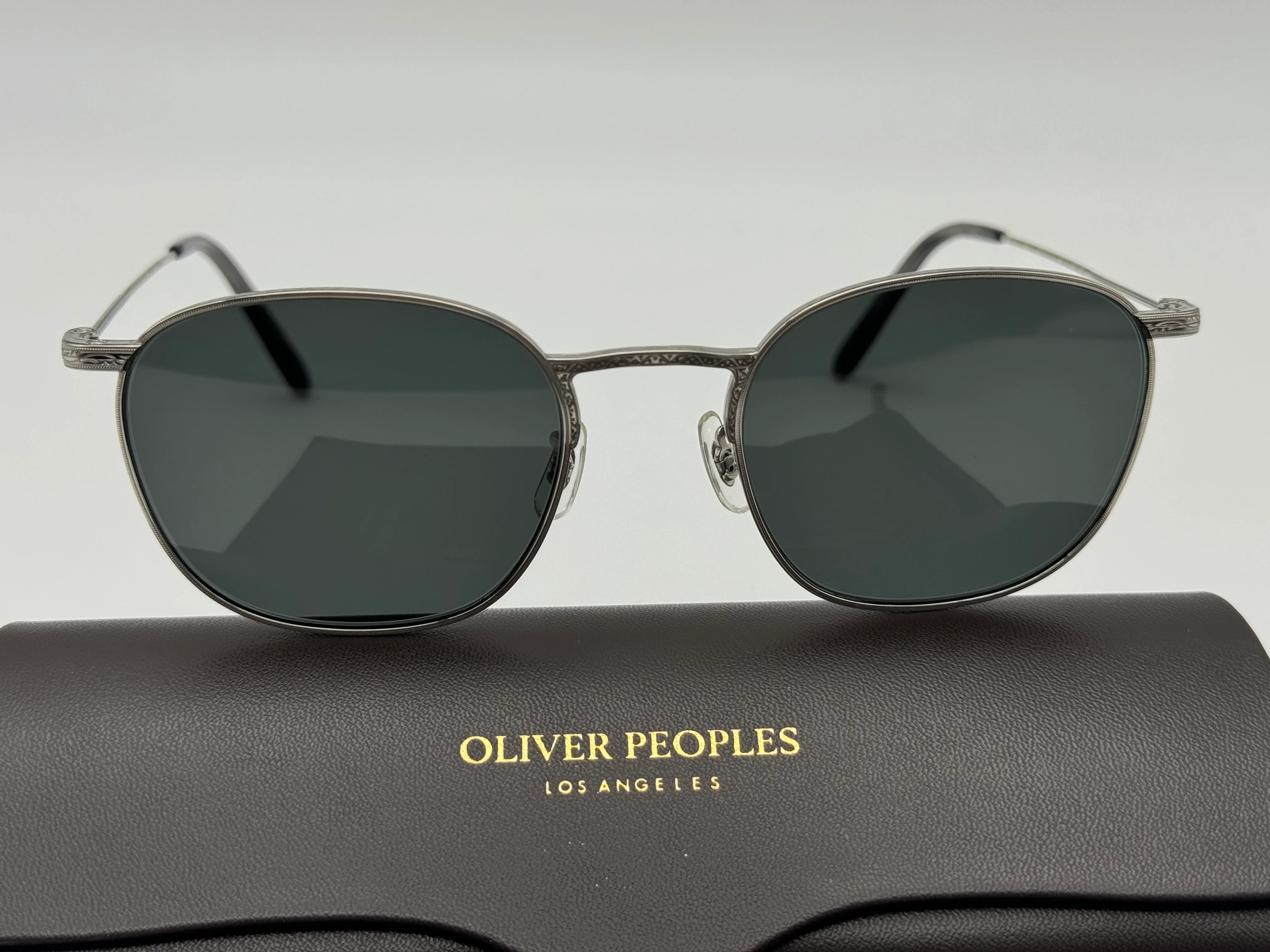Oliver Peoples Goldsen Sun 52mm Silver Titanium / Midnight Express Polarized OV 1285 ST 5036P2 Japan NEW - Image 2
