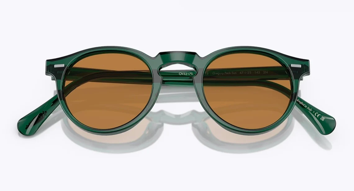 Oliver Peoples Gregory Peck Sun 50mm 176353 Dark Teal/Cognac Italy NEW - Image 2