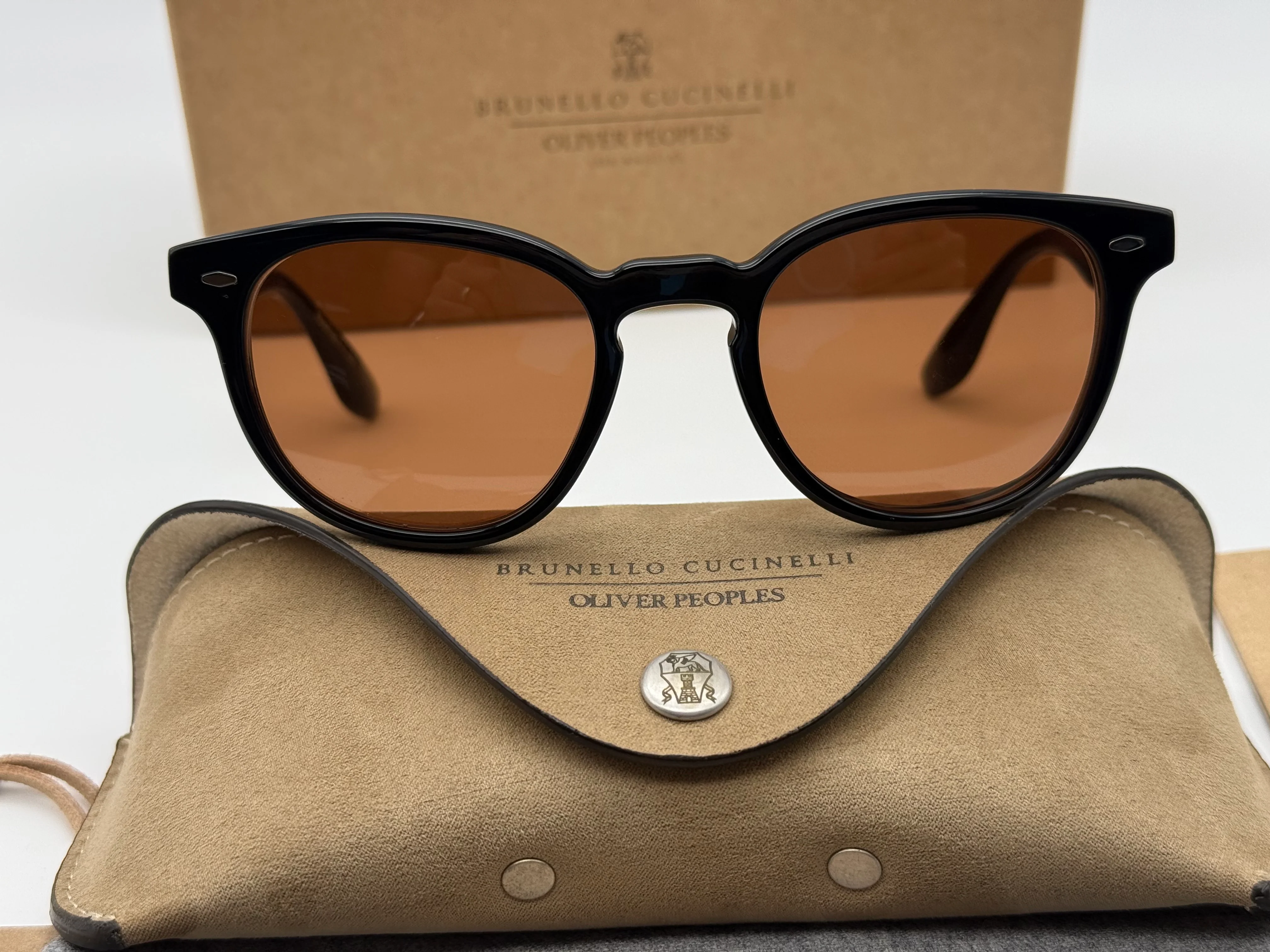 Oliver Peoples Jep R 49mm CUSTOM Persimmon / Black Brunello Cucinelli OV 5485 Italy NEW