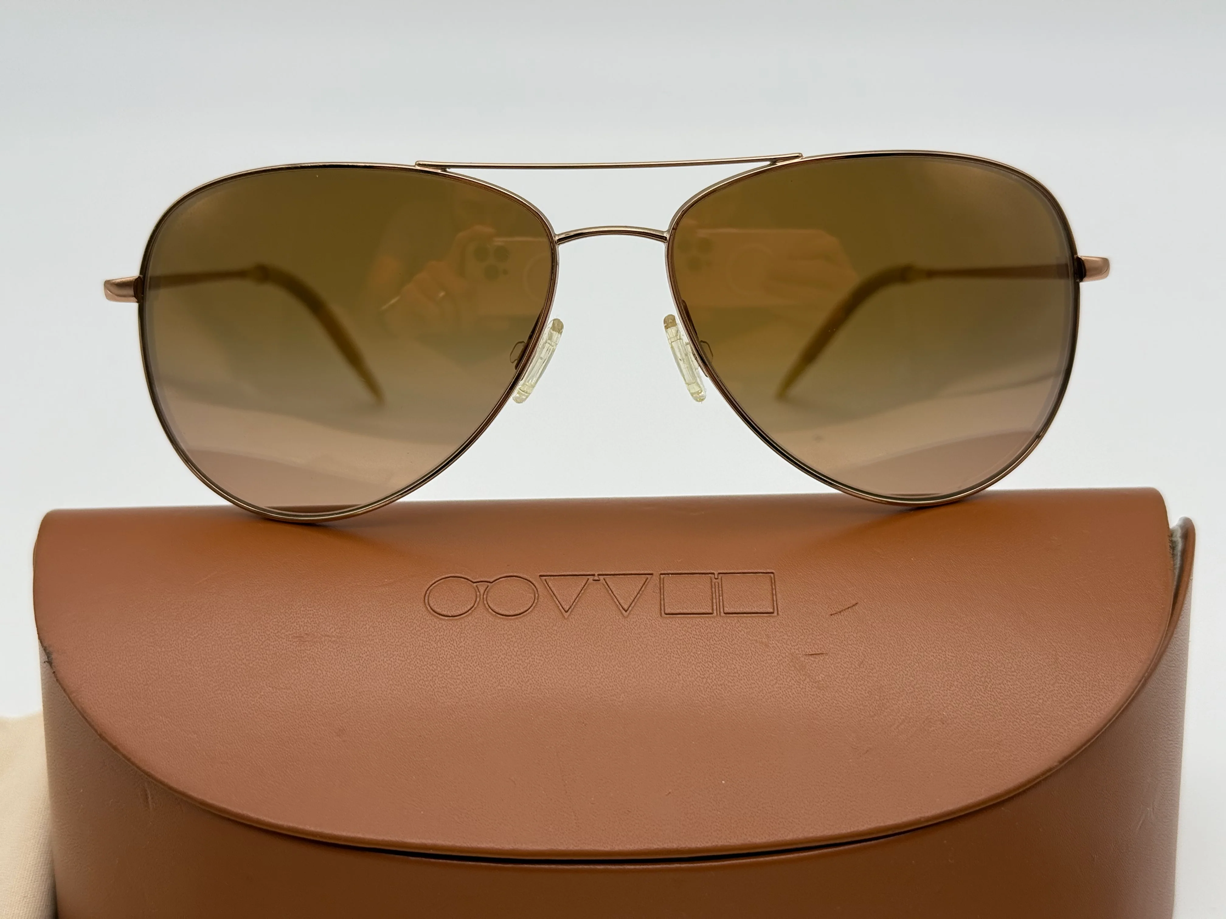 Oliver Peoples Kannon 59mm Soft Rose Crystal Rose Quartz Mirror OV1191 S 5037 / 42 Italy Preowned - Image 2