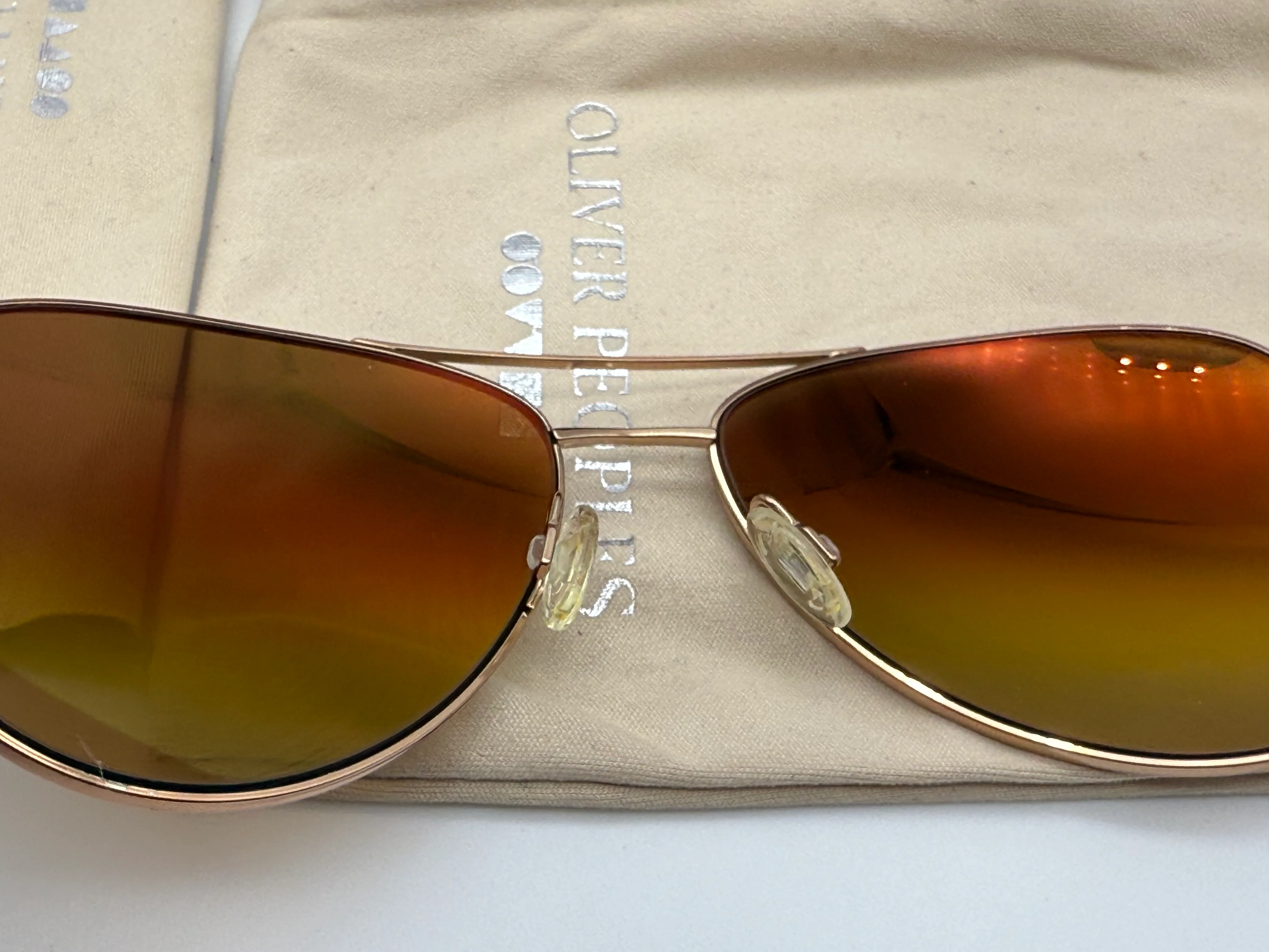 Oliver Peoples Kannon 59mm Soft Rose Crystal Rose Quartz Mirror OV1191 S 5037 / 42 Italy Preowned - Image 6