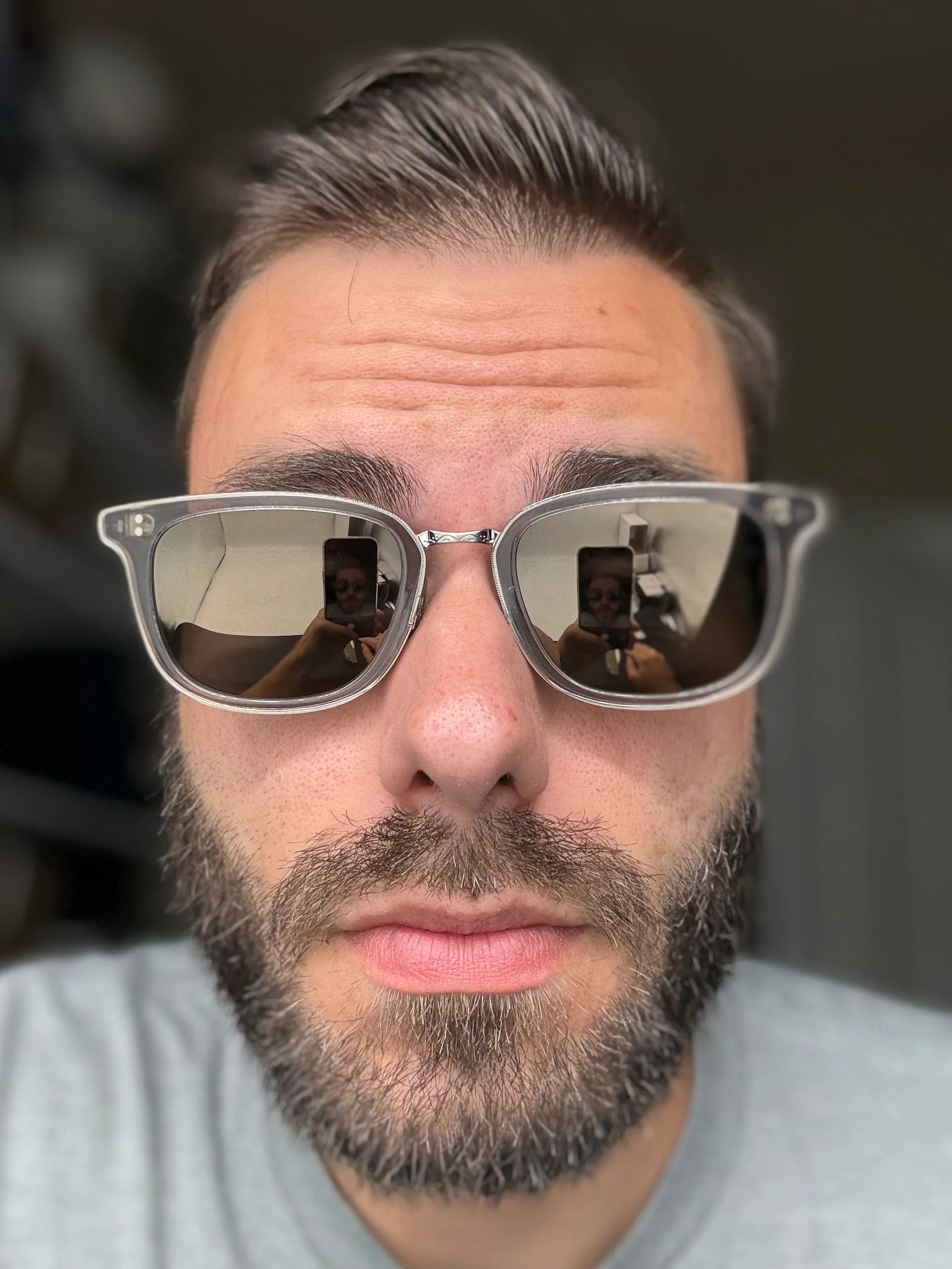 Oliver Peoples Kettner 52mm OV 5339 S Gray / Gray Goldtone Glass Lens 113239 Preowned - Image 3