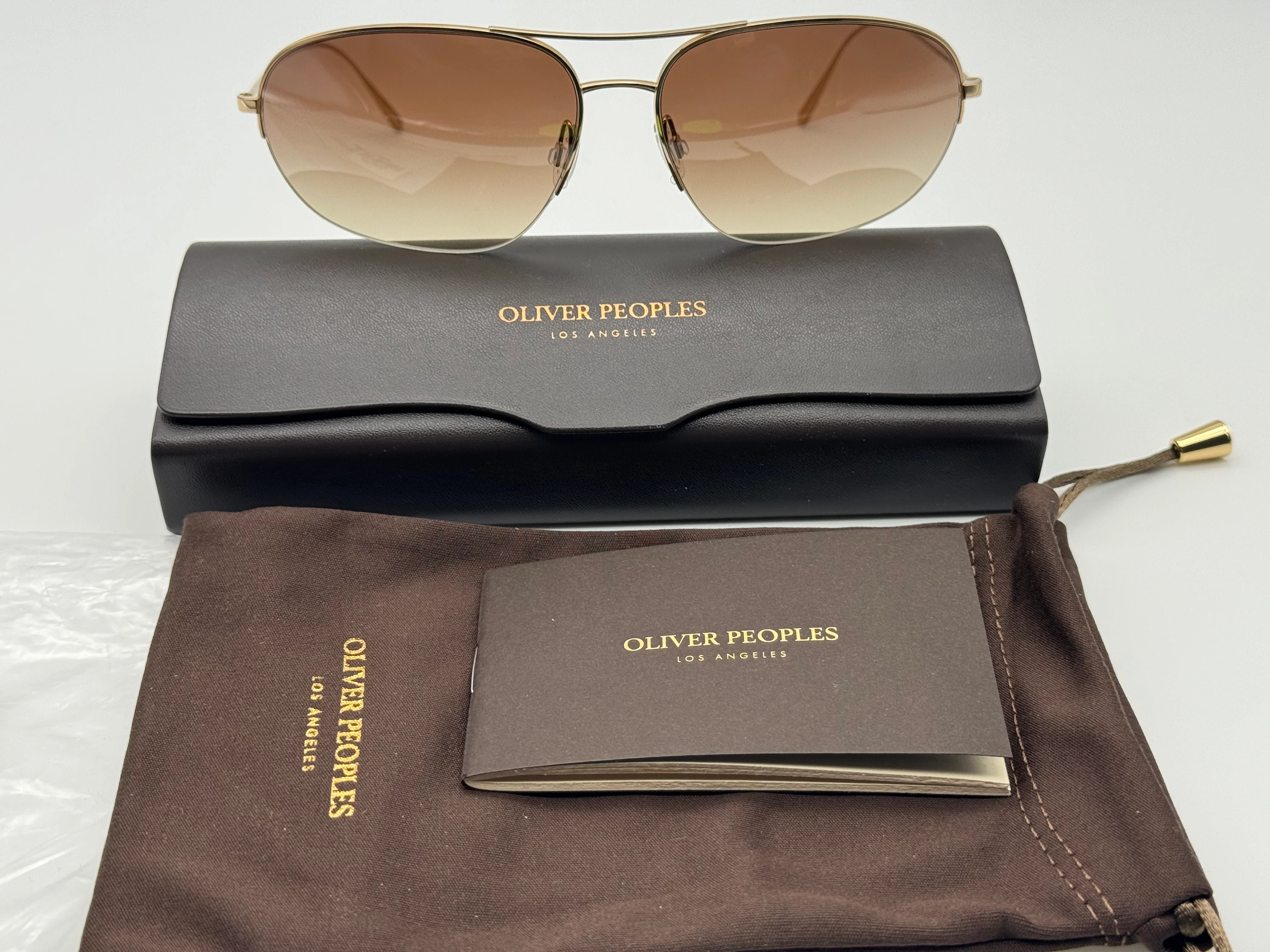Oliver Peoples Kondor 64mm Gold / Dark Brown Gradient OV1304ST 5292Q1 Japan NEW - Image 13