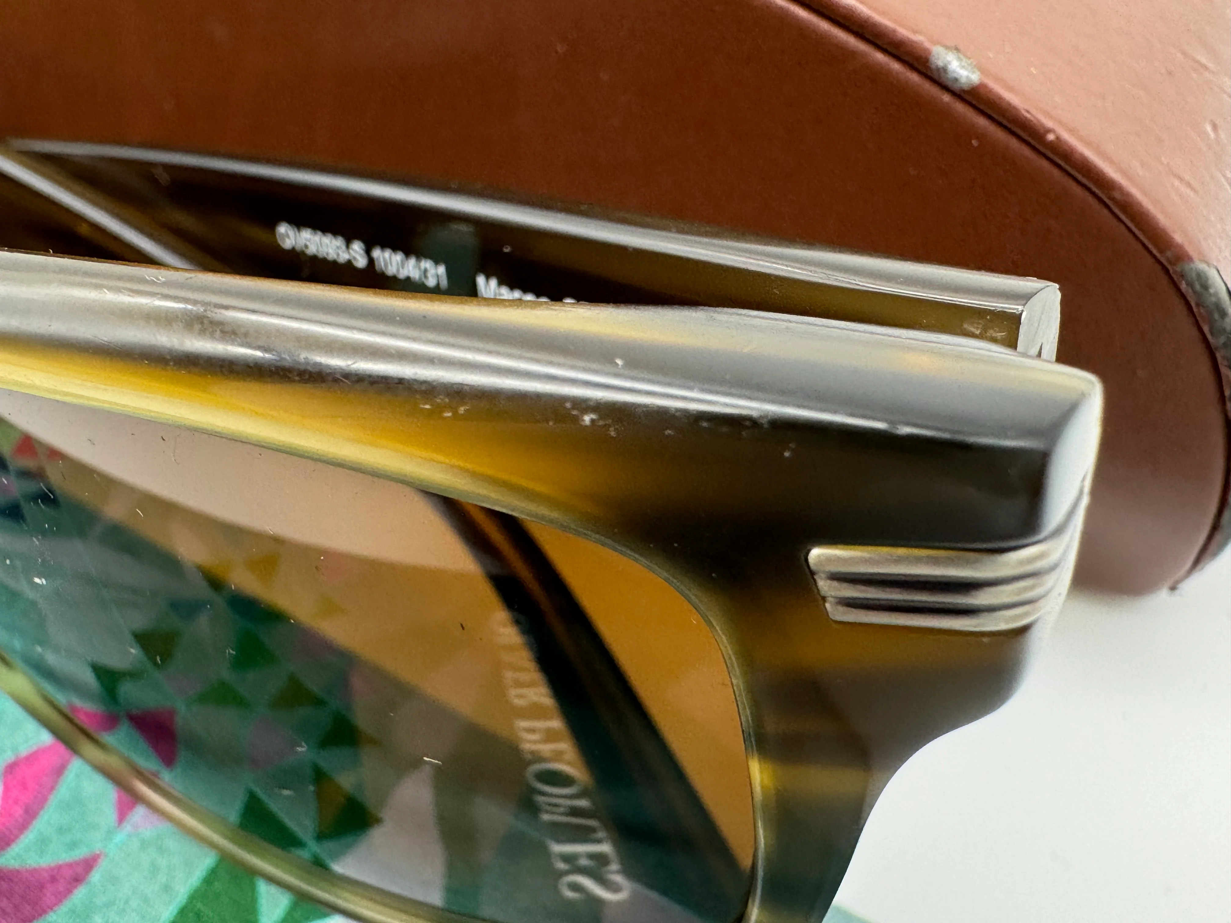Oliver Peoples Maceo 55mm OV 5093 1004 Stripped Olive / Brown Polarized Lens Preowned - Image 11