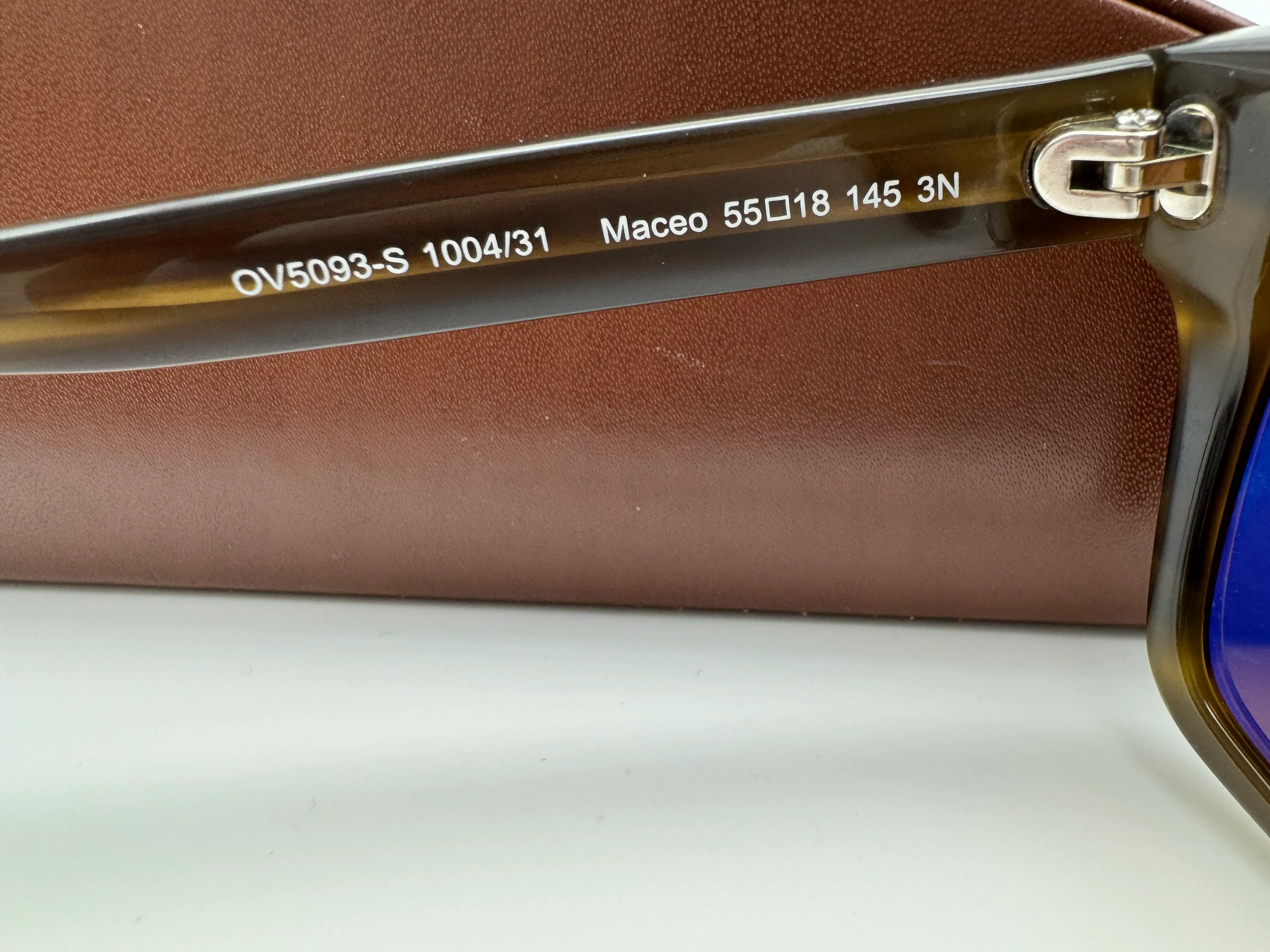 Oliver Peoples Maceo 55mm OV 5093 1004 Stripped Olive / Brown Polarized Lens Preowned - Image 6