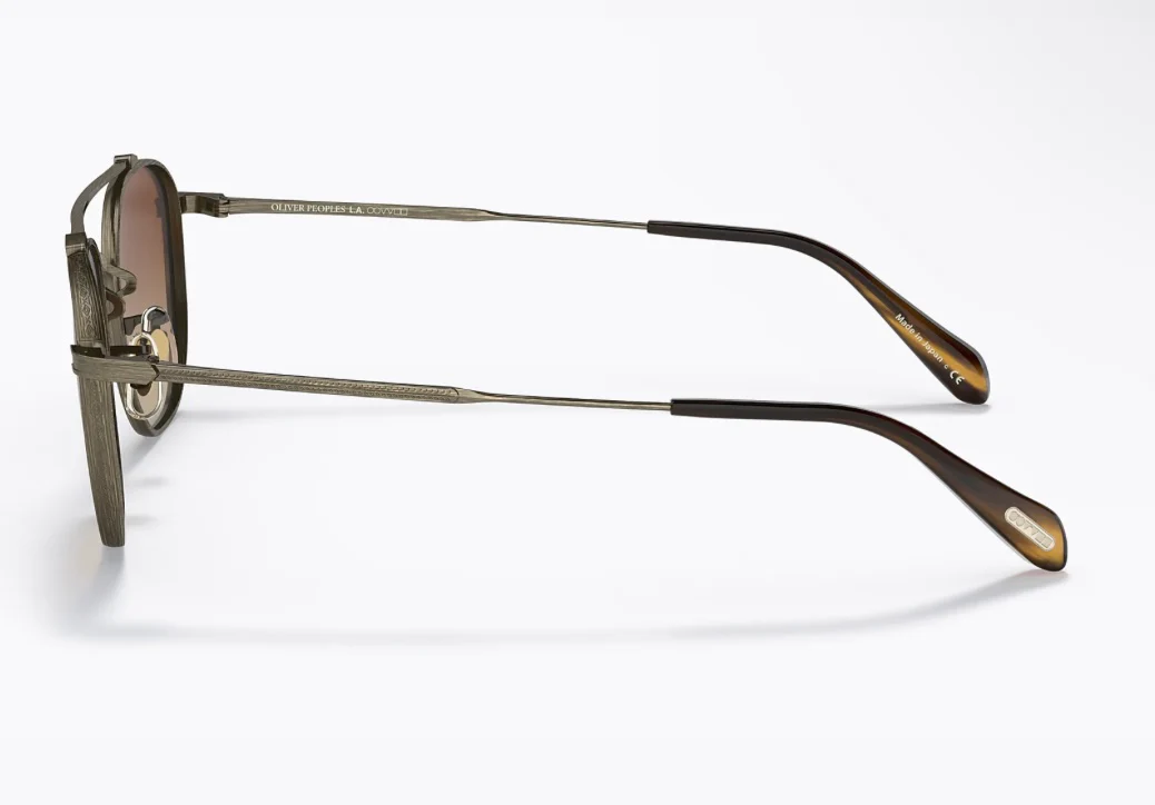 Oliver Peoples Mandeville 49mm Antique Gold Dark Brown Gradient OV1294ST NEW - Image 5